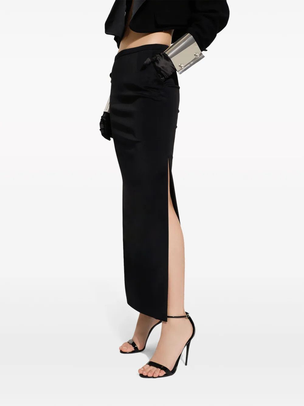 Dolce & Gabbana o1y0925 Maxi Skirt in Black Size 27" / US 4 / IT 40 - 4 Thumbnail