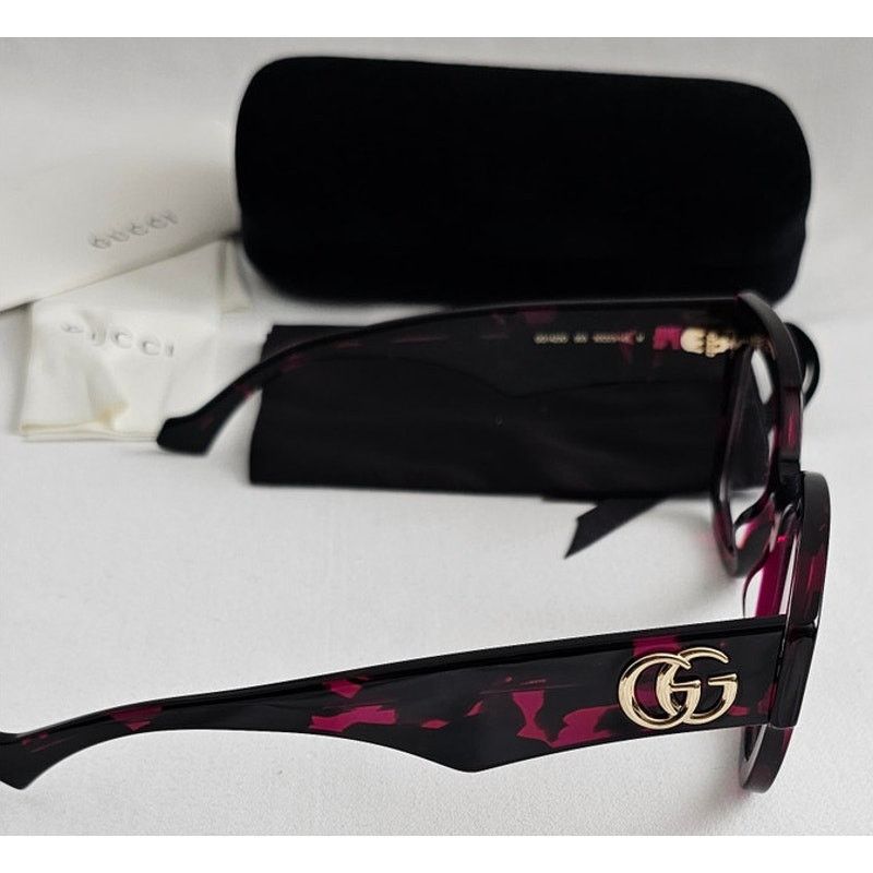 Gucci Gucci GG1423O cat-eye eyeglasses in a fuchsia havana color Size ONE SIZE - 2 Thumbnail