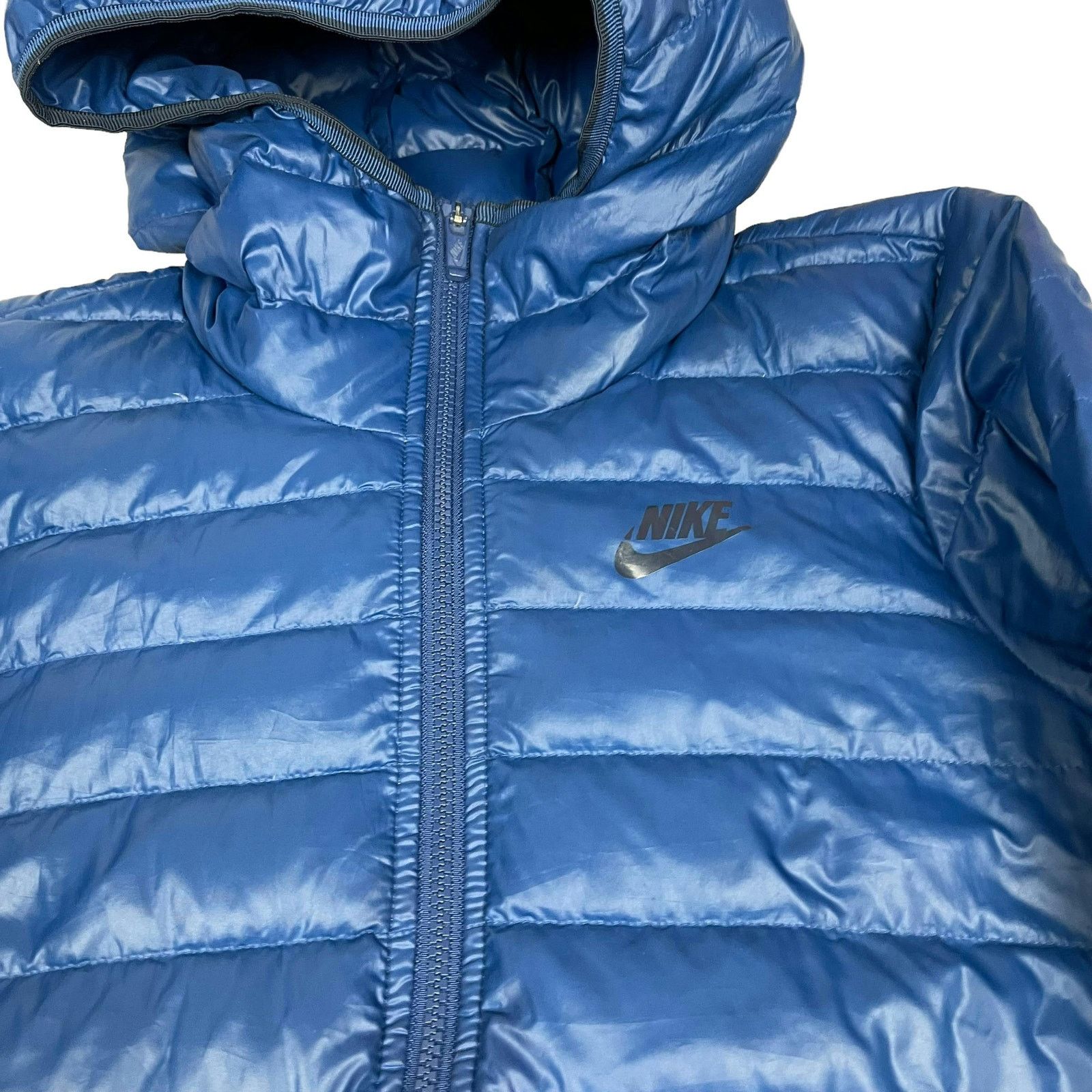 Nike Nike Sportswear Womens Blue Down Fill Hooded Puffer Jacket S Size S / US 4 / IT 40 - 3 Thumbnail