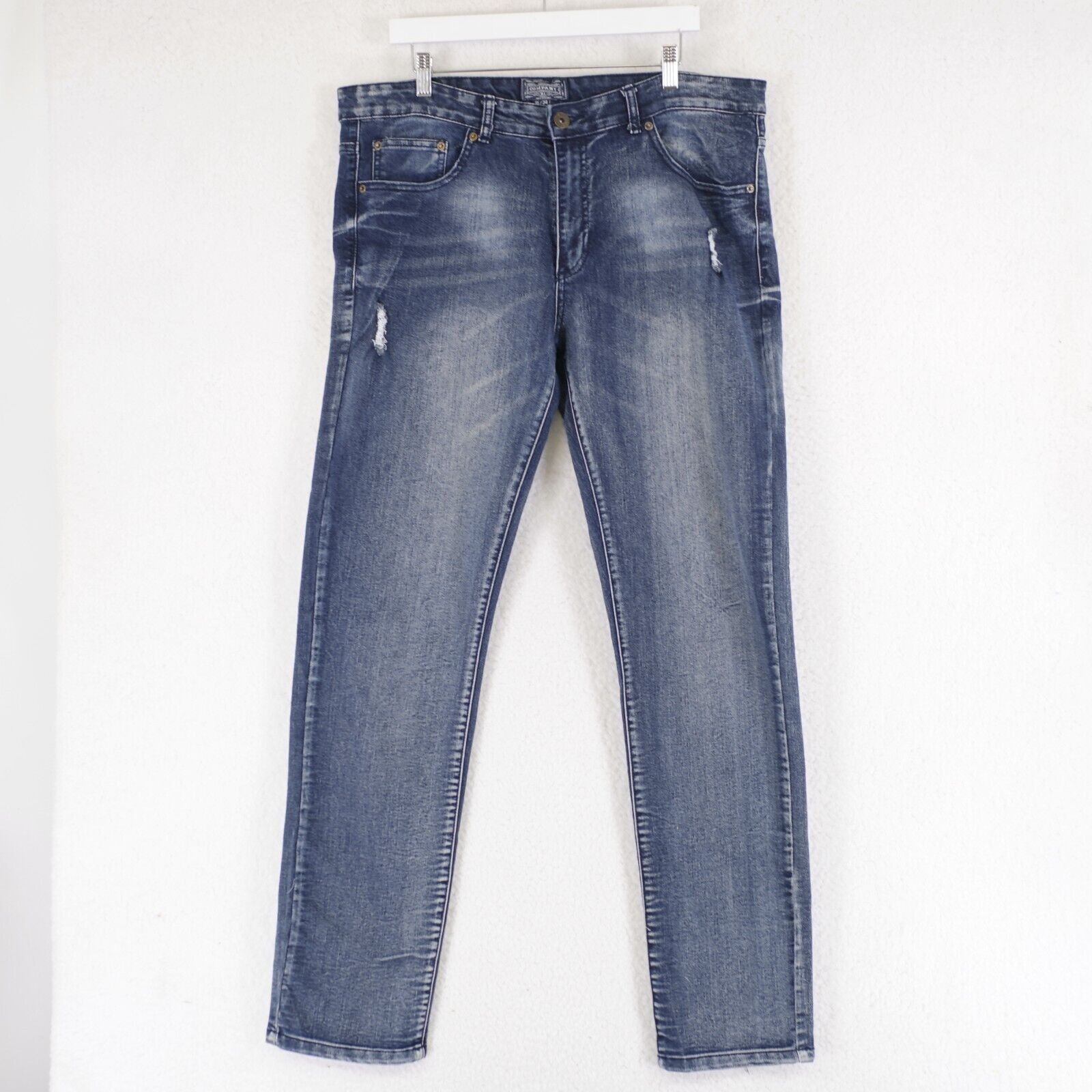 Company 81 Company 81 Stone Wash Wiskering Denim Blue Jeans 38/34 Mid R Size US 38 / EU 54 - 1 Thumbnail