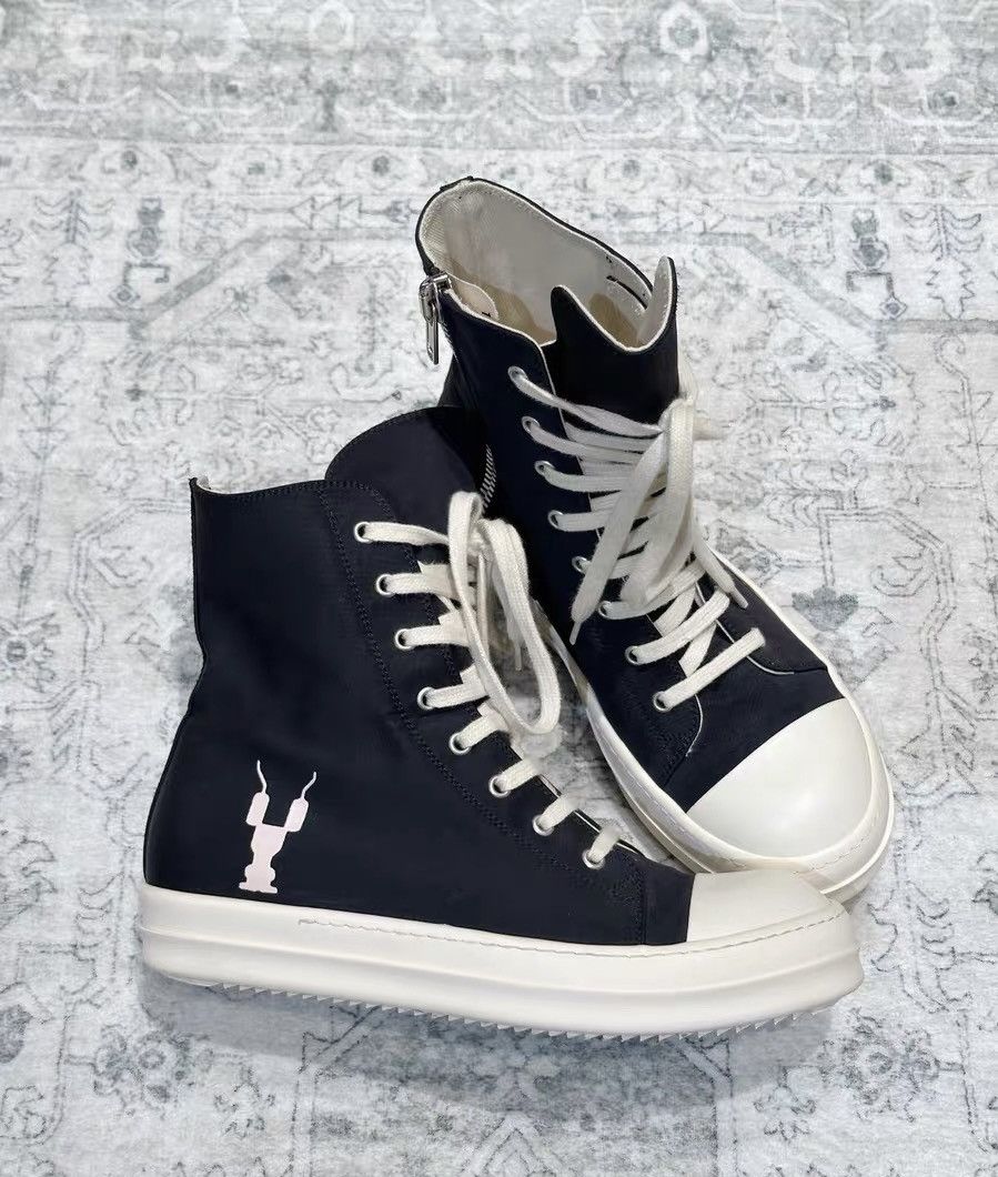 Rick Owens Rick Owens DRKSHDW high-top canvas sneakers Size US 7 / EU 40 - 3 Thumbnail