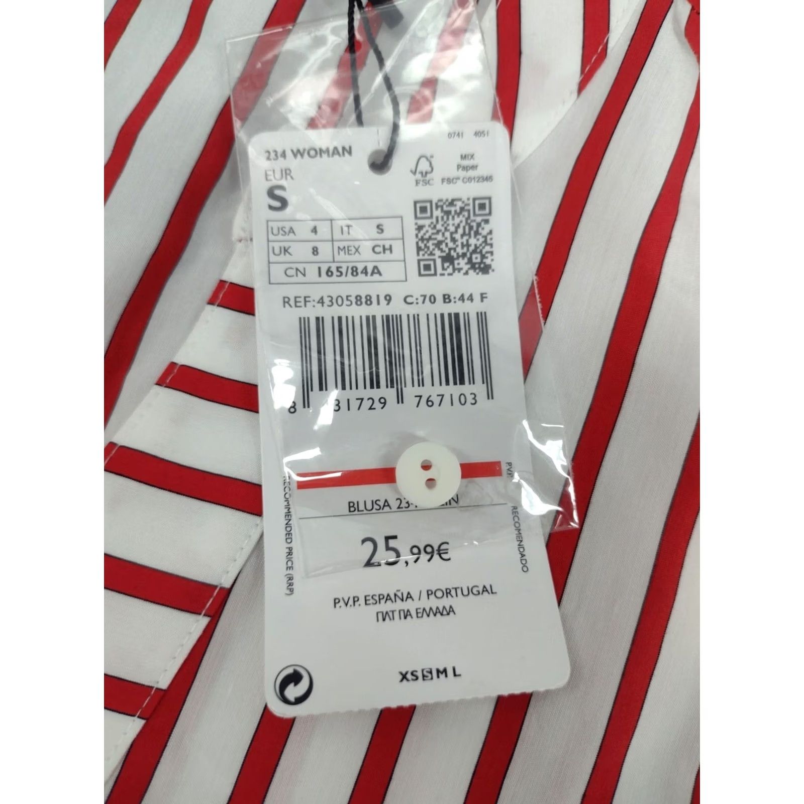 Vintage MNG Suit Shirt Sleeveless Button-Down V Neck White/Red Stripes 4 Womens Tunic Lace Sleeve-less Top Button Up Women Size S / US 4 / IT 40 - 5 Thumbnail