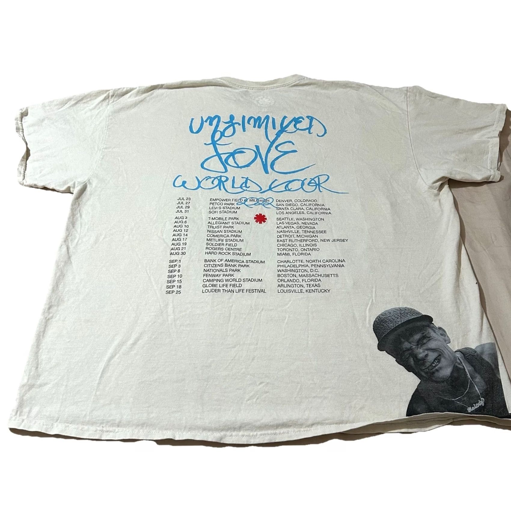 Vintage Red Hot Chili Peppers Unlimited Love World Tour 2022 Shirt XL White Mens T-Shirt Size US XL / EU 56 / 4 - 2 Thumbnail