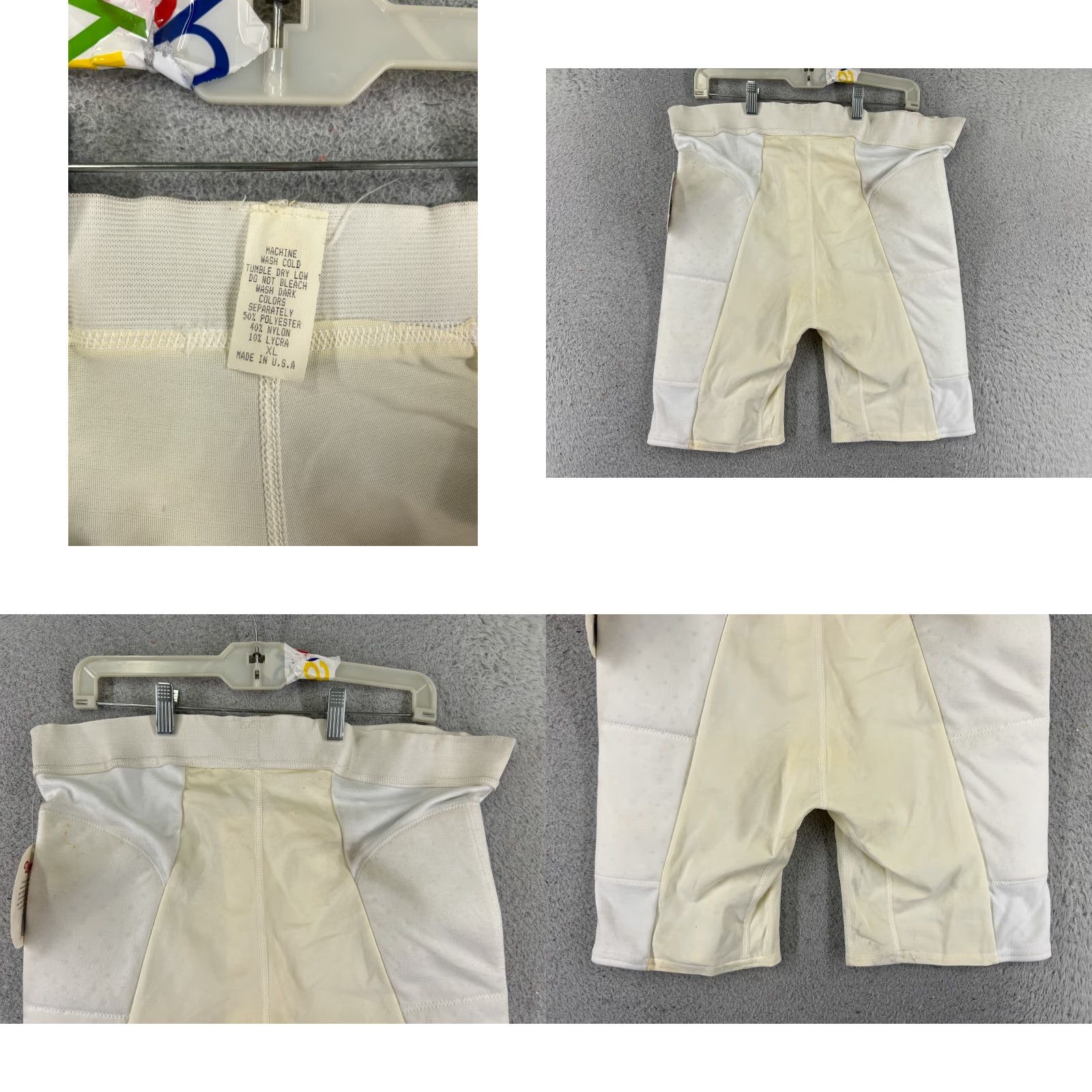 Vintage VINTAGE Diamond Sliding Shorts Adult XL White Padded US Made Compression Sports Size US 36 / EU 52 - 9 Thumbnail