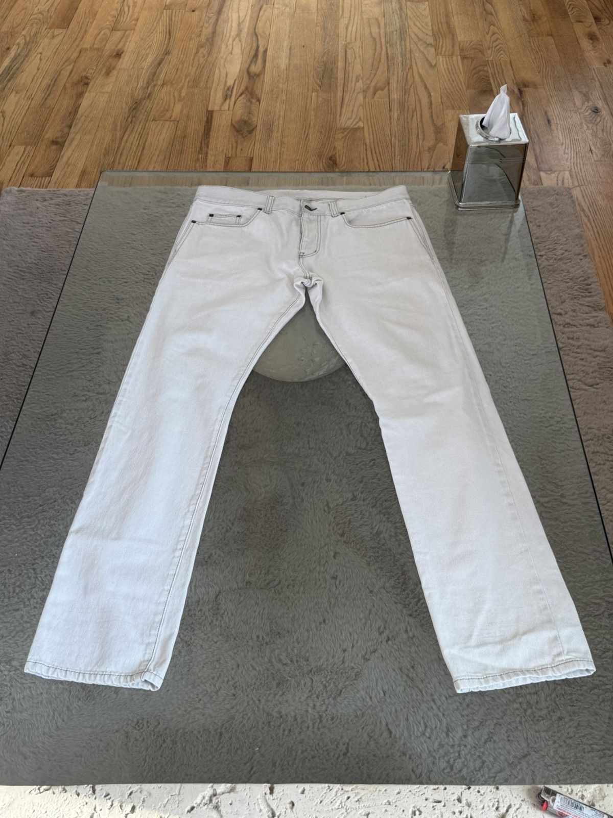 Saint Laurent Paris D18 M/SL - LW White Denim in 34 Size US 34 / EU 50 - 1 Thumbnail