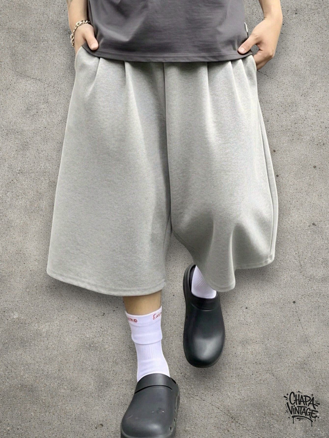 Japanese Brand Wide gray shorts Size US 32 / EU 48 - 3 Thumbnail