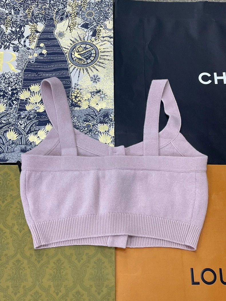 Chanel Chanel Pink badge suspender knitted vest Size XS / US 0-2 / IT 36-38 - 3 Thumbnail