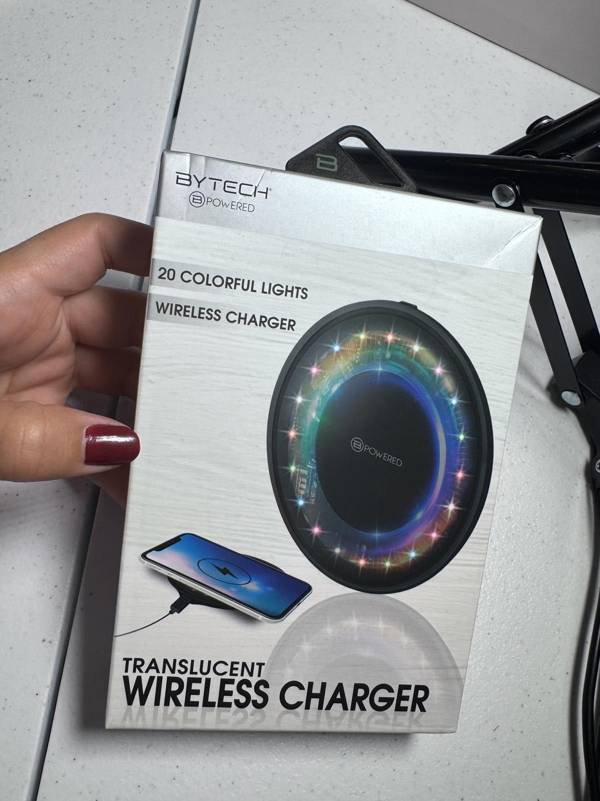 Other Bytech Translucent Wireless Charger with 20 Colorful Lights Size ONE SIZE - 1 Thumbnail