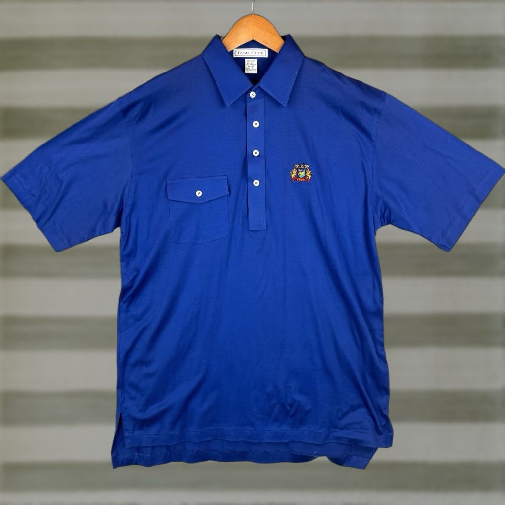 Izod VINTAGE Izod Club Polo Shirt Mens Large Blue Right Pocket Crest Logo 90s Golf Size US L / EU 52-54 / 3 - 1 Thumbnail