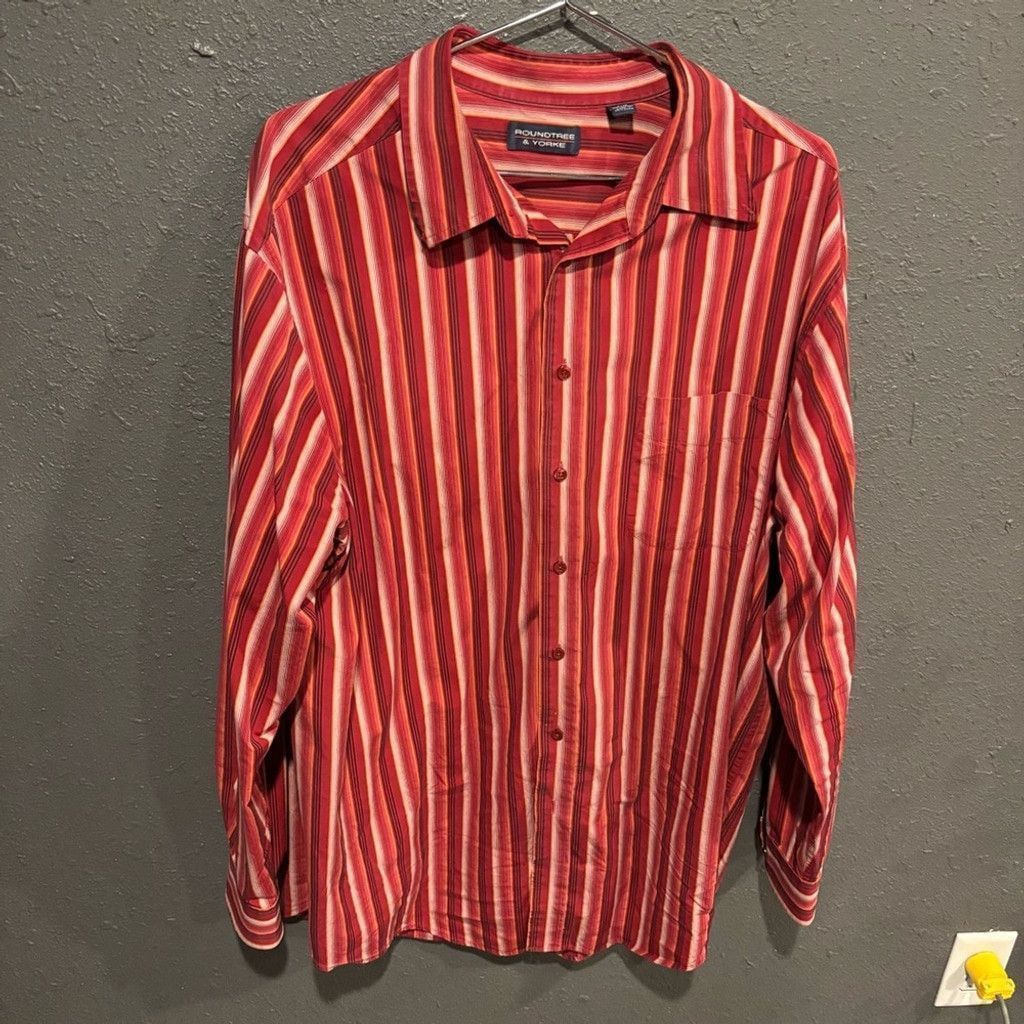 Roundtree & Yorke Roundtree & Yorke Multicolor Striped Button Down Shirt Size US XXL / EU 58 / 5 - 1 Thumbnail
