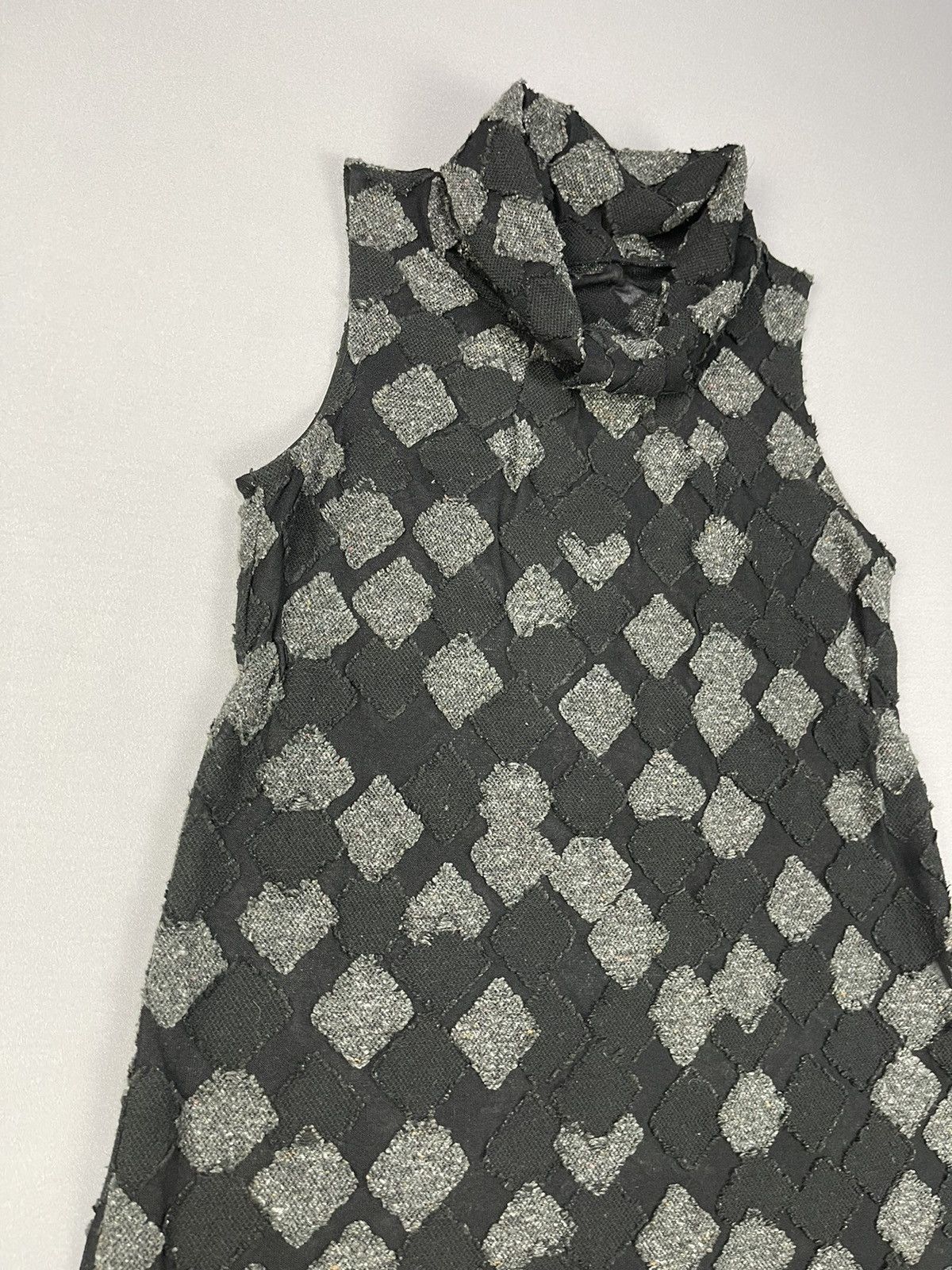 Hiroko Koshino Homme RARE🔥HIROKO BIS BLACK AND GREY PATCH SLEEVELESS Size L / US 10 / IT 46 - 4 Thumbnail