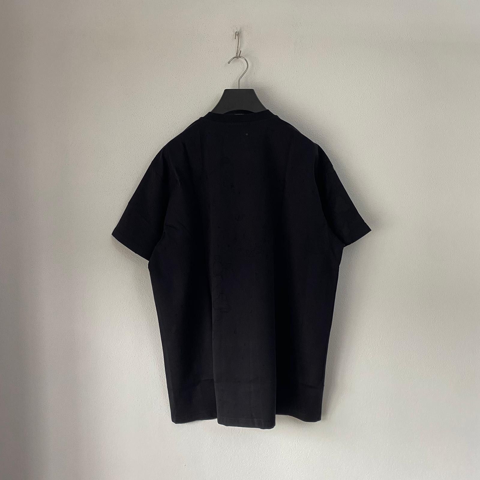 Givenchy Black Destroyed Blurred Logo Oversized T-Shirt Size US XL / EU 56 / 4 - 5 Thumbnail