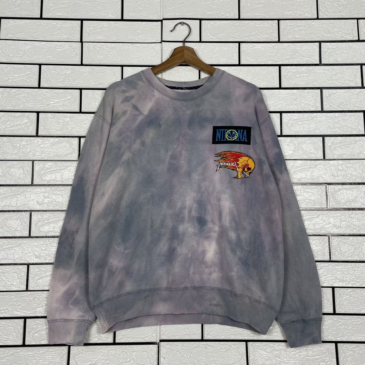 Japanese Brand Nirvana Metalicca Punk Sweatshirt Size US M / EU 48-50 / 2 - 1 Thumbnail