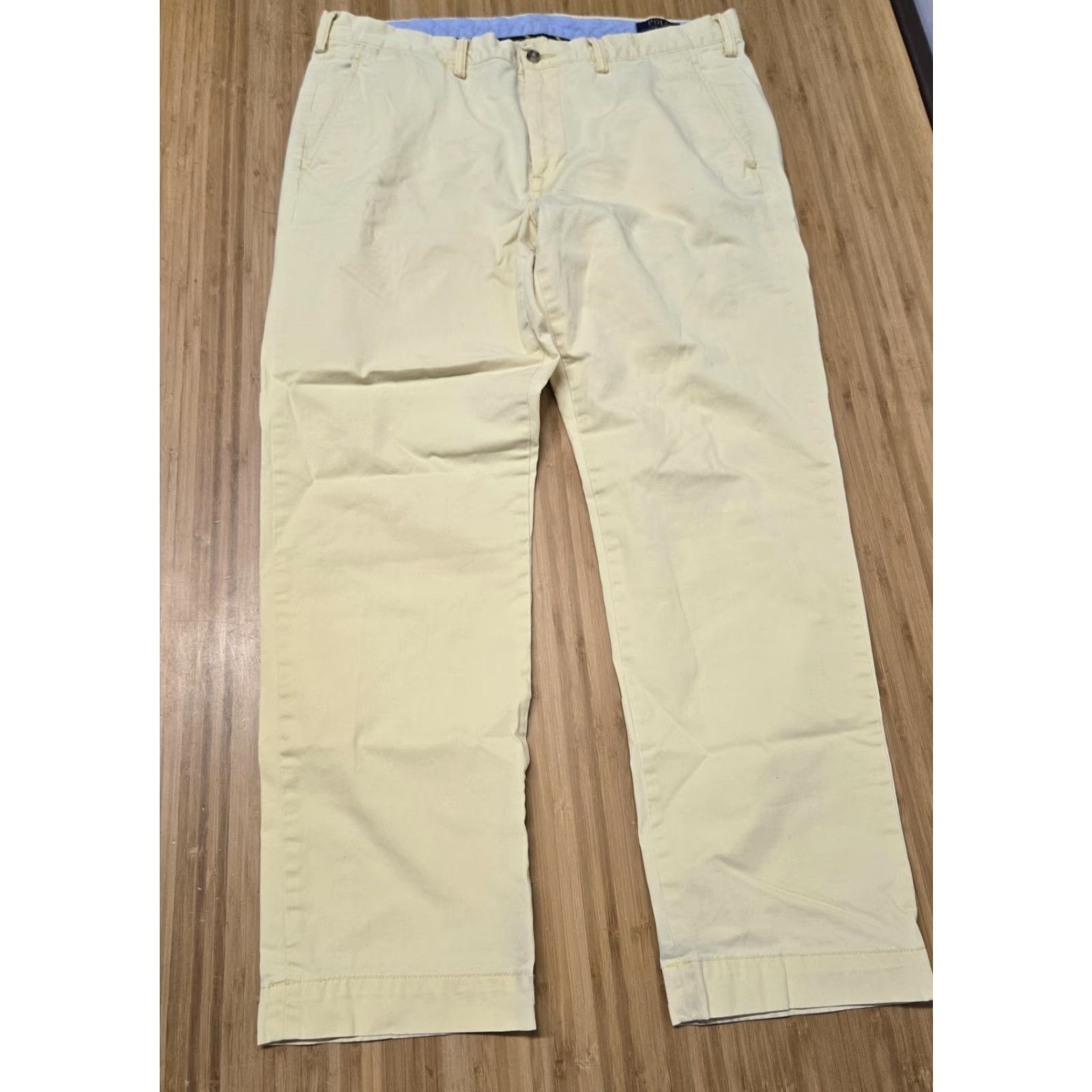 Polo Ralph Lauren Polo Ralph Lauren Pants Chino Mens 36 Regular Flat Front Yellow Stretch Cotton Spandex Straight Leg Front Zip Pockets 36x30 Size US M / EU 48-50 / 2 - 6 Thumbnail