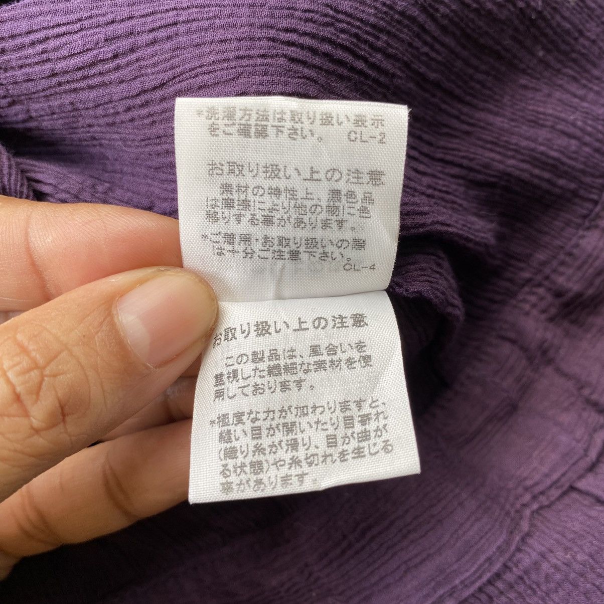Issey Miyake Plantation Purple Long Sleeve Pleated Button-Up Blouse Size M / US 6-8 / IT 42-44 - 18 Thumbnail