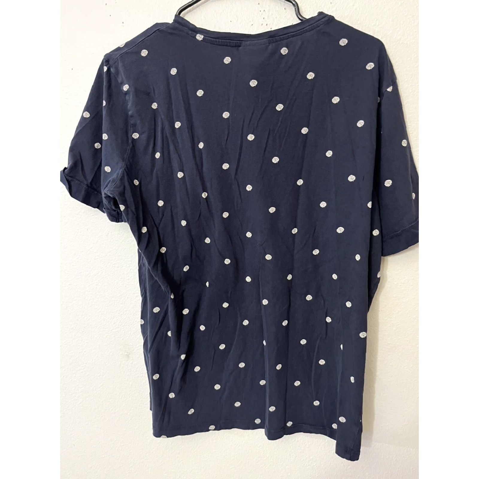 H&M VINTAGE H&M Men's Short Sleeve T-Shirt Size M Polka Dot Navy Pocket Size US M / EU 48-50 / 2 - 2 Thumbnail