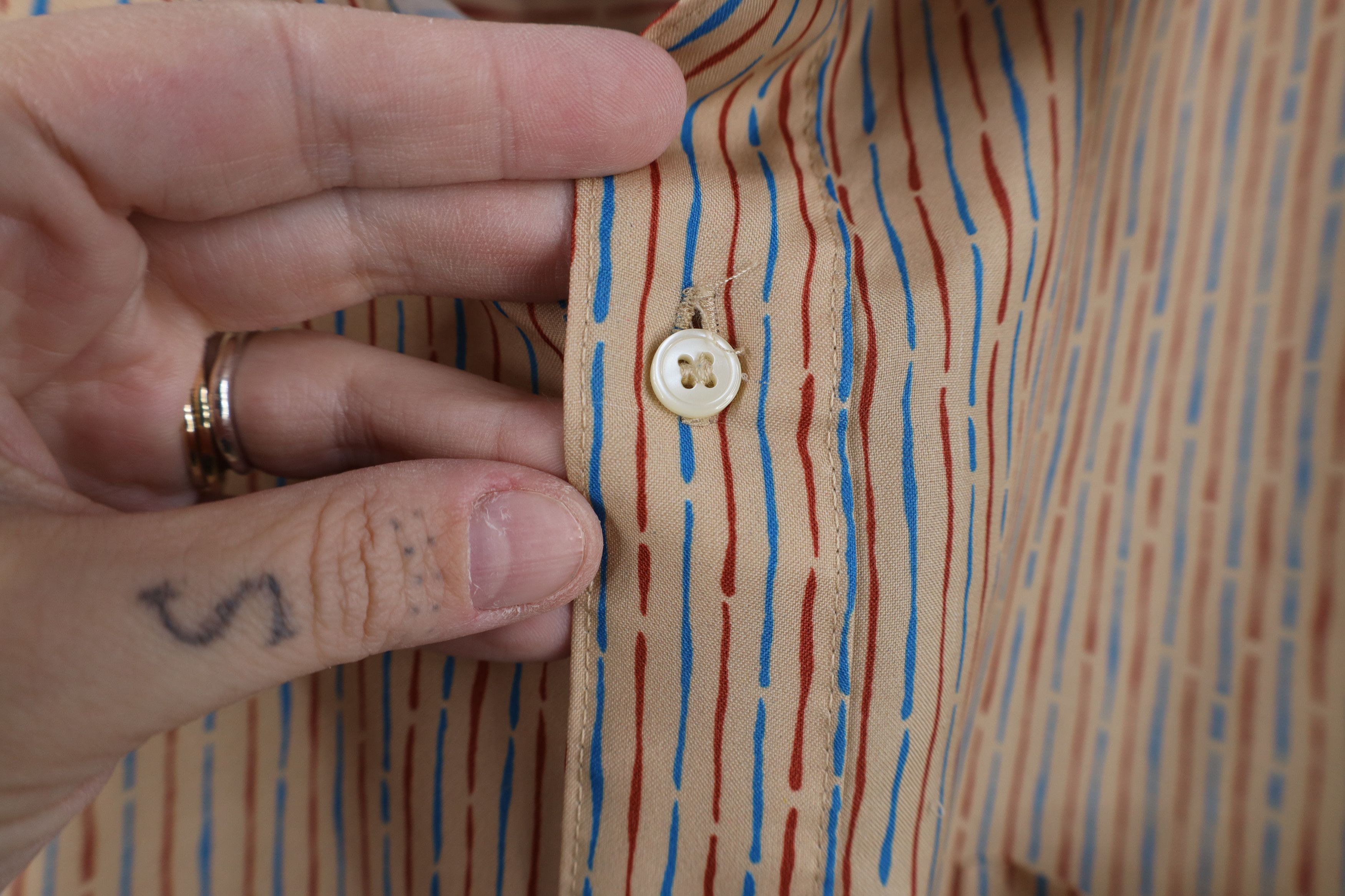 Vintage Vintage 70s Streetwear Knit Collared Button Shirt Polyester Size US XL / EU 56 / 4 - 5 Thumbnail