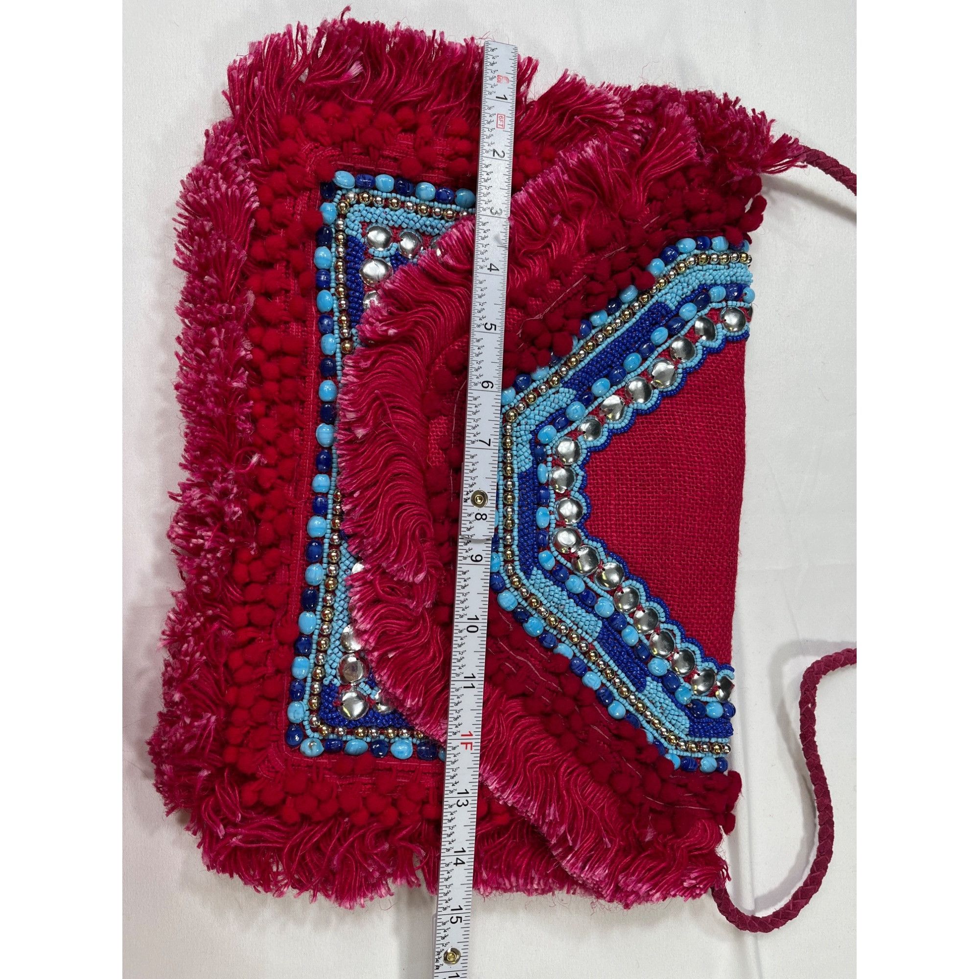 Other Shashi Women's Pink Beaded Purse/Clutch Crossbody SKU 5006 Size ONE SIZE - 8 Thumbnail