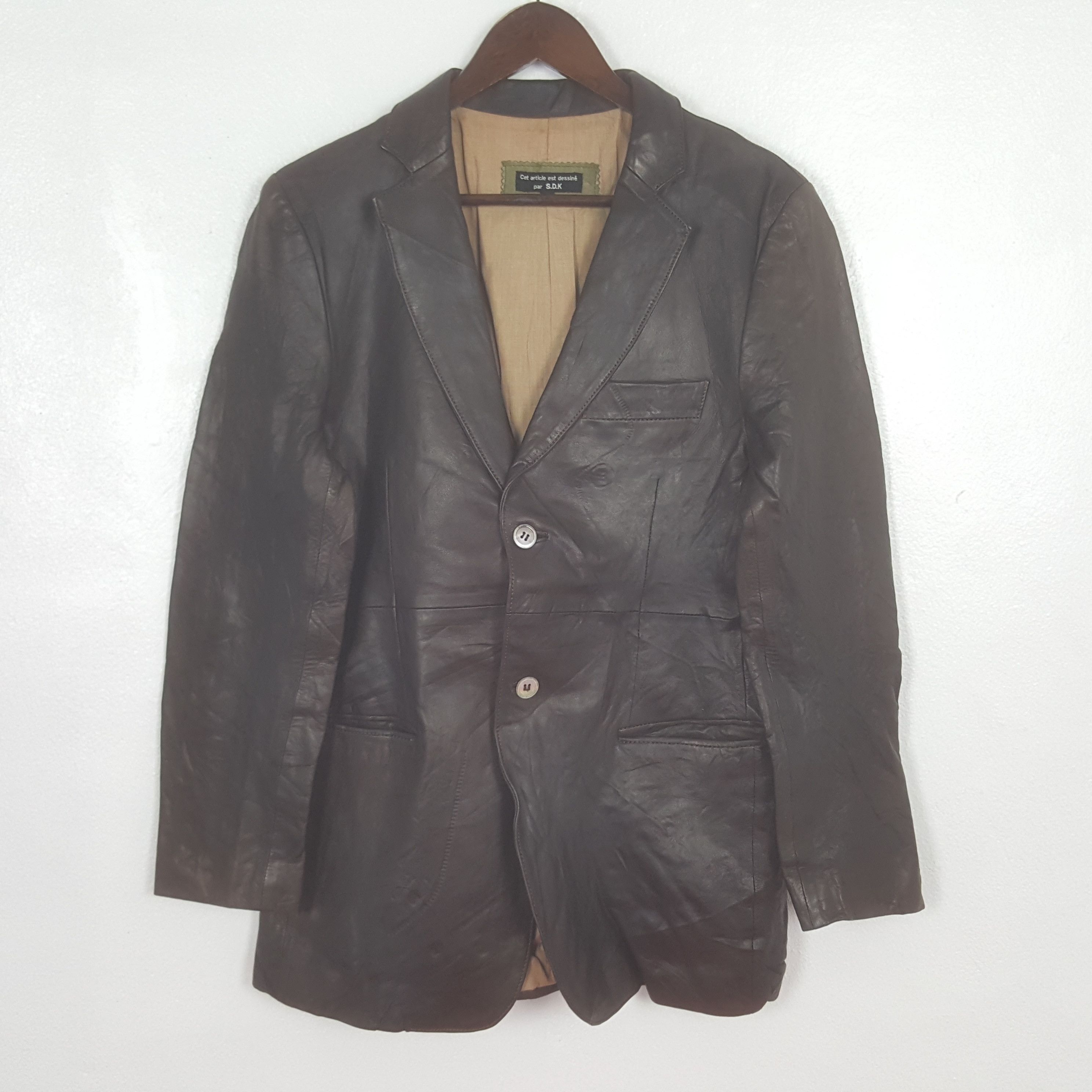 Other Vintage Studio Design K. Leather Blazer Jacket Size US S / EU 44-46 / 1 - 1 Thumbnail