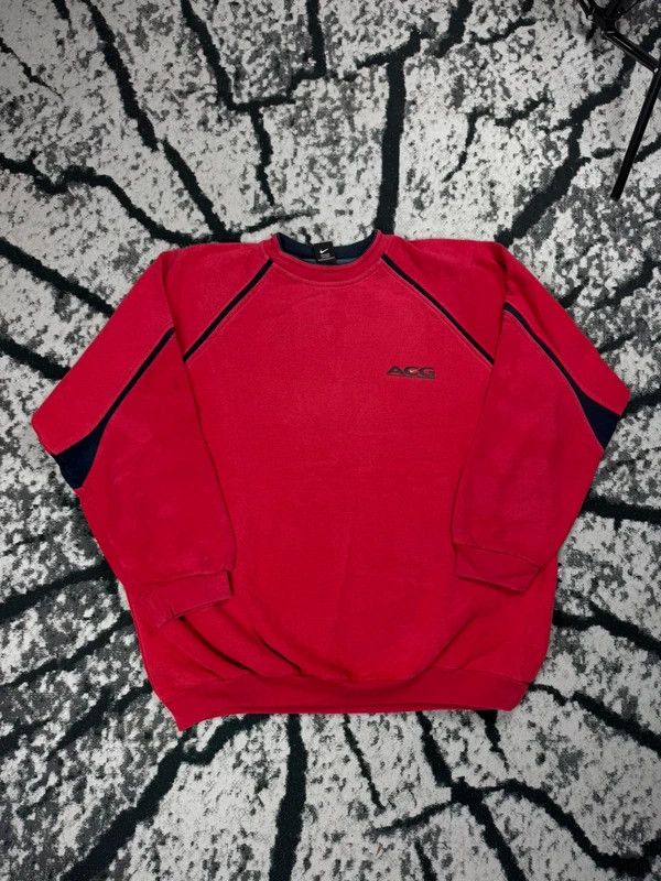 Nike Vintage Nike ACG XXL crewneck sweatshirt red black logo Size US XXL / EU 58 / 5 - 1 Thumbnail
