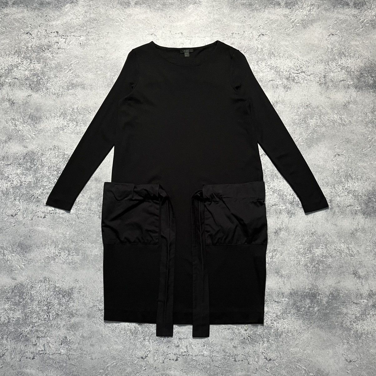 Cos COS Black Belt Pocket Dress Luxury Designer Size XS / US 0-2 / IT 36-38 - 1 Thumbnail