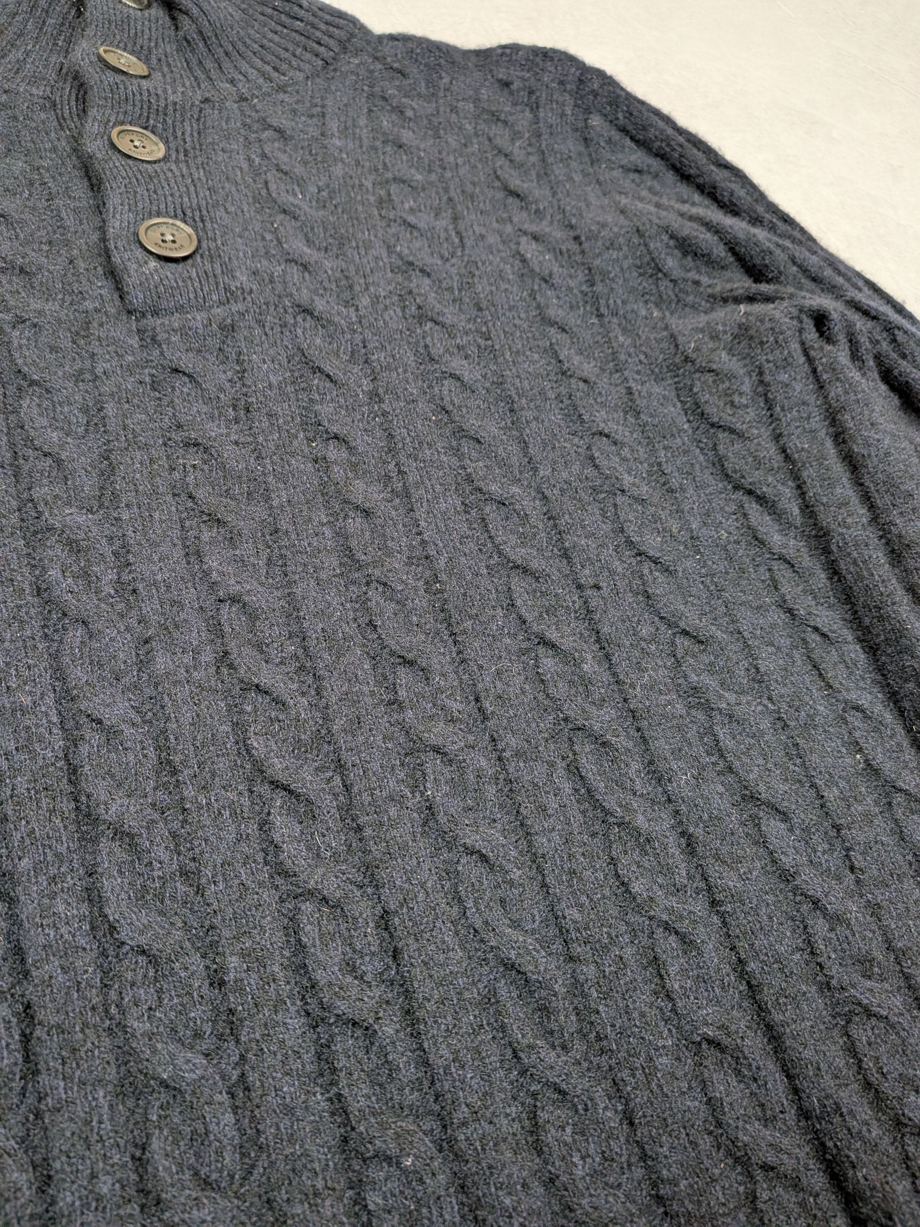 Superdry Superdry Navy Lambswool Chunky-Knit Sweater M L Waffle Knit Size US L / EU 52-54 / 3 - 5 Thumbnail