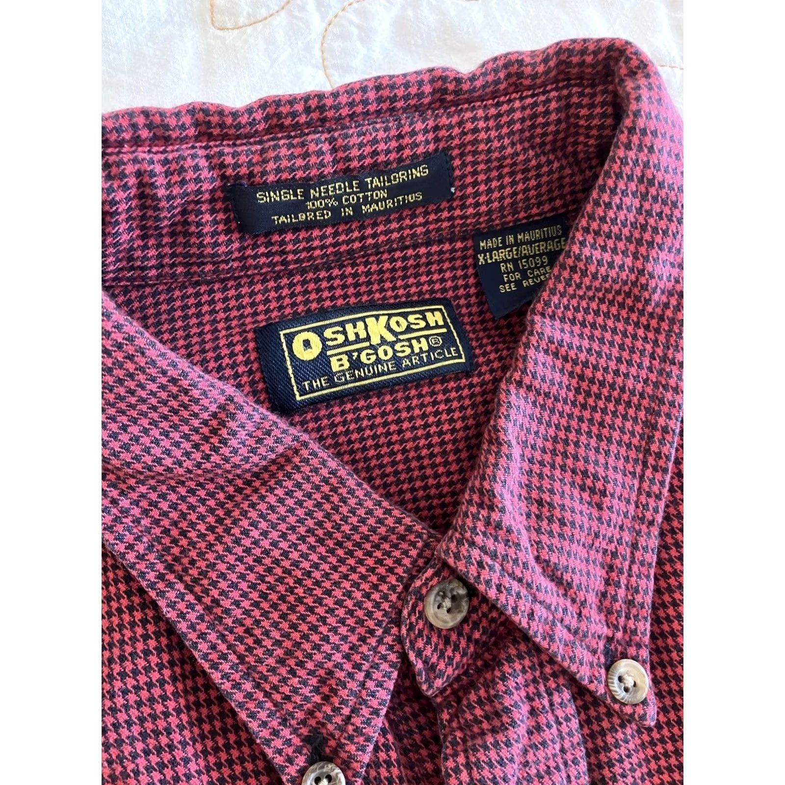Vintage VINTAGE Oshkosh B Gosh Shirt Mens XL Red Black Check Plaid Flannel Heavy 90s Size US L / EU 52-54 / 3 - 2 Thumbnail