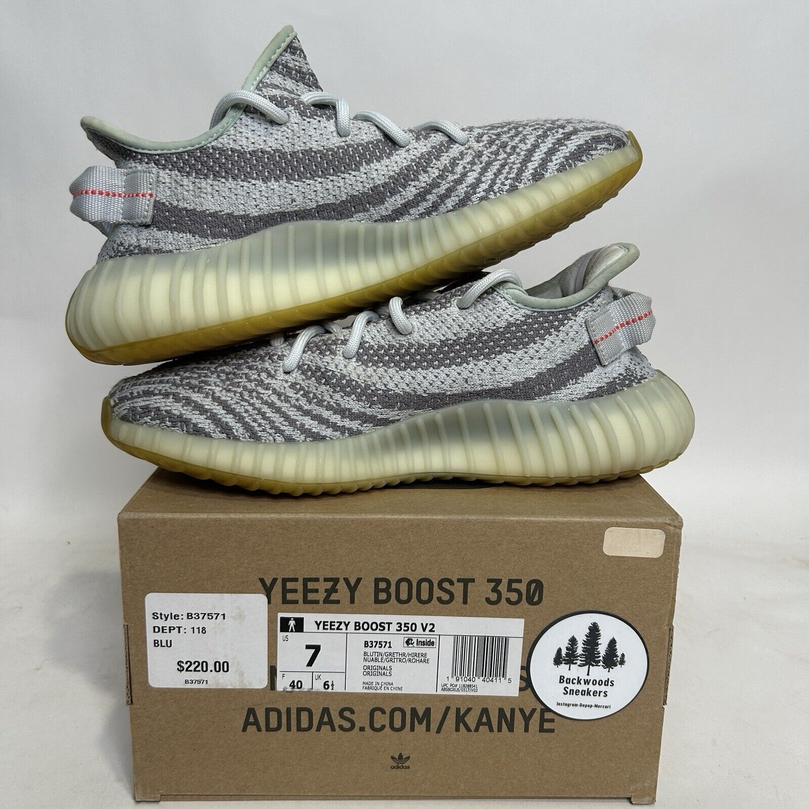 Adidas Adidas Yeezy Boost 350 V2 Low “Blue Tint” 2024 Size US 8.5 / IT 38.5 - 3 Thumbnail