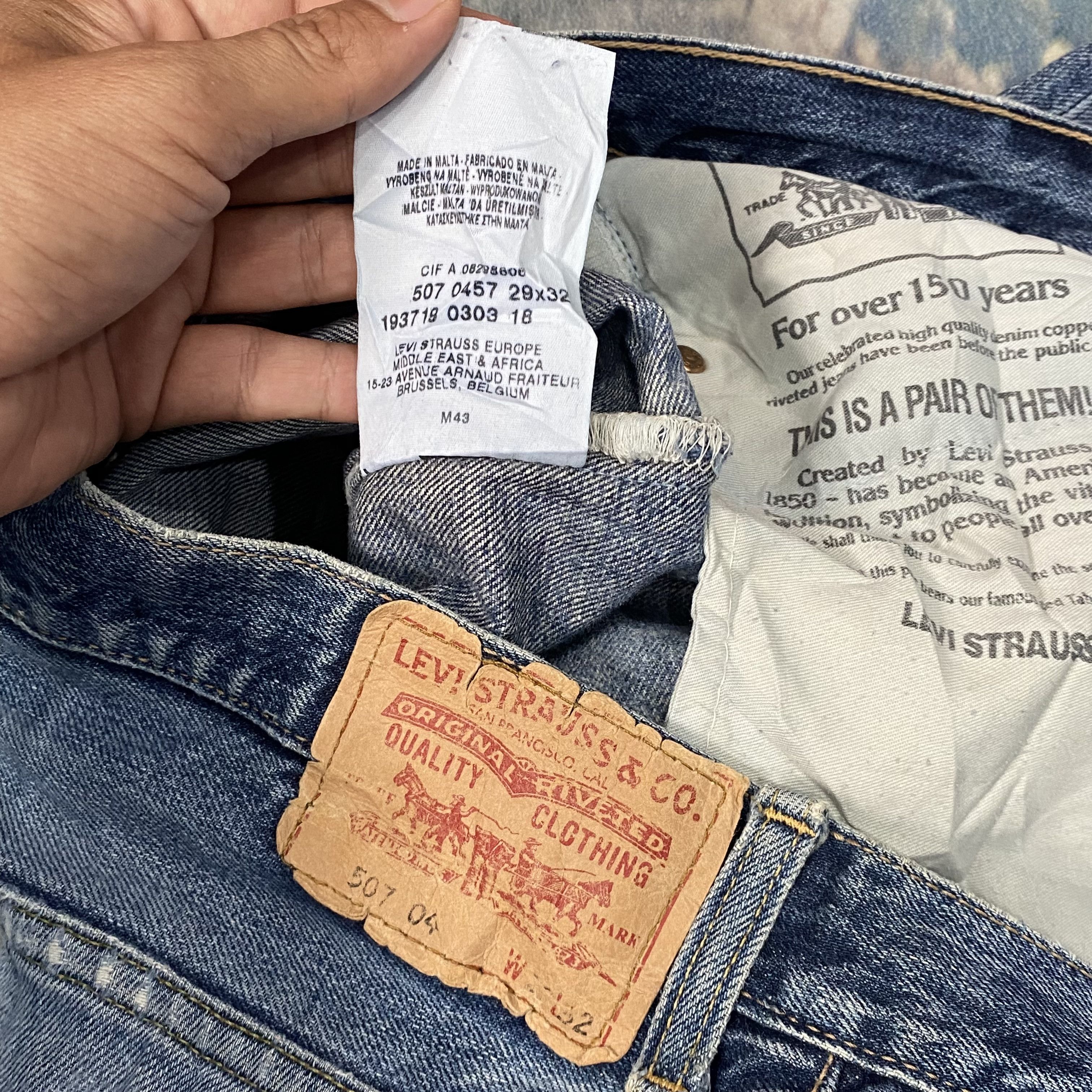 Levi's 🔥 Vintage Levis 507 Distress Aging Bootcut Denim Size US 29 - 15 Thumbnail