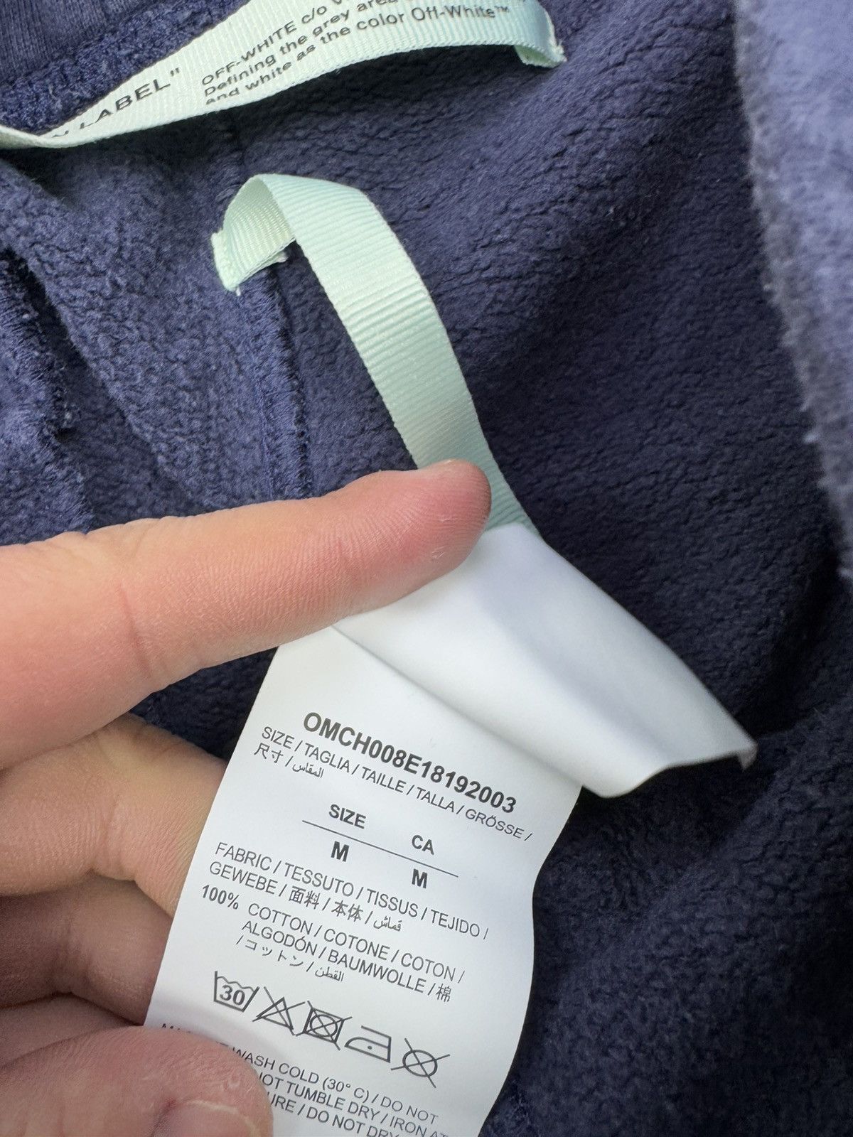 Off-White Off White Blue Logo Cuffed Sweatpants Size US 31 - 6 Thumbnail
