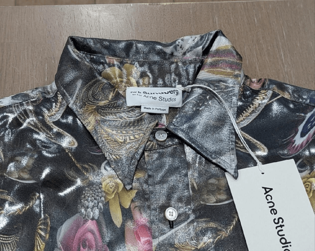 Acne Studios ACNE STUDIOS "Per B Sunberg" Print Camp Shirt Black 50 Size US M / EU 48-50 / 2 - 2 Thumbnail