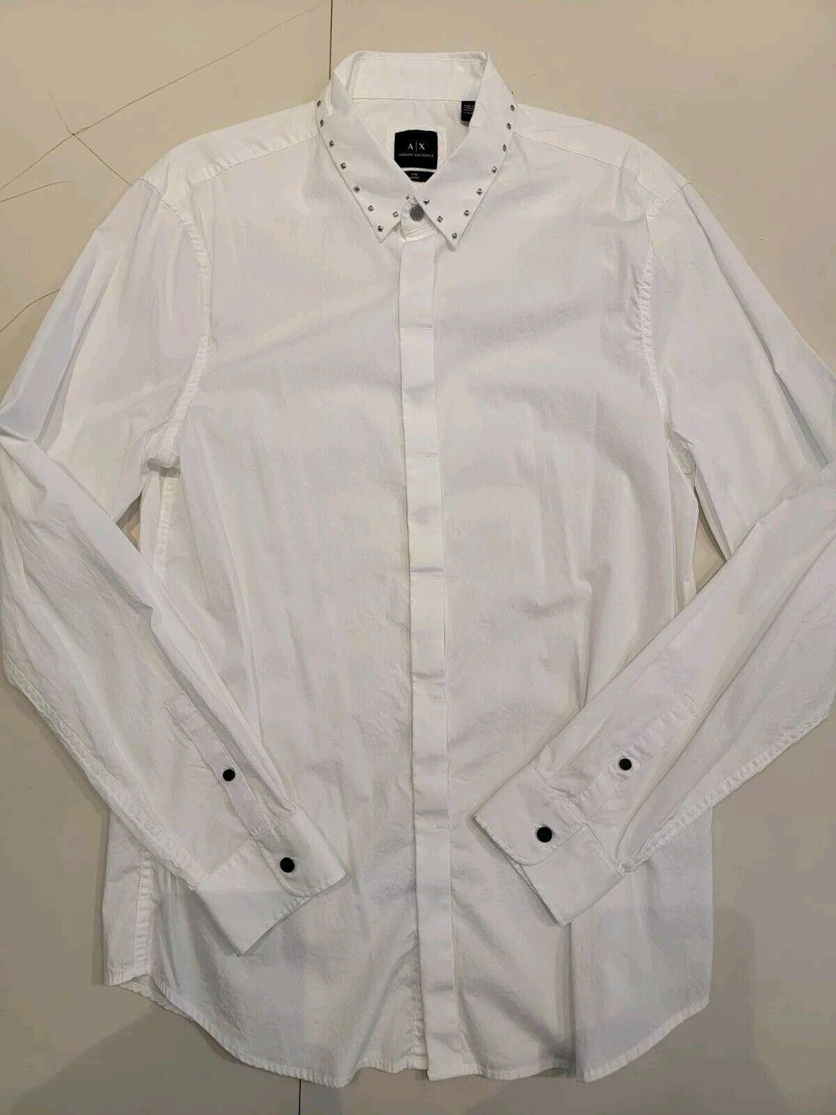 Armani Exchange Armani Exchange White Button Up Detail On Collar Size Large Size US L / EU 52-54 / 3 - 1 Thumbnail