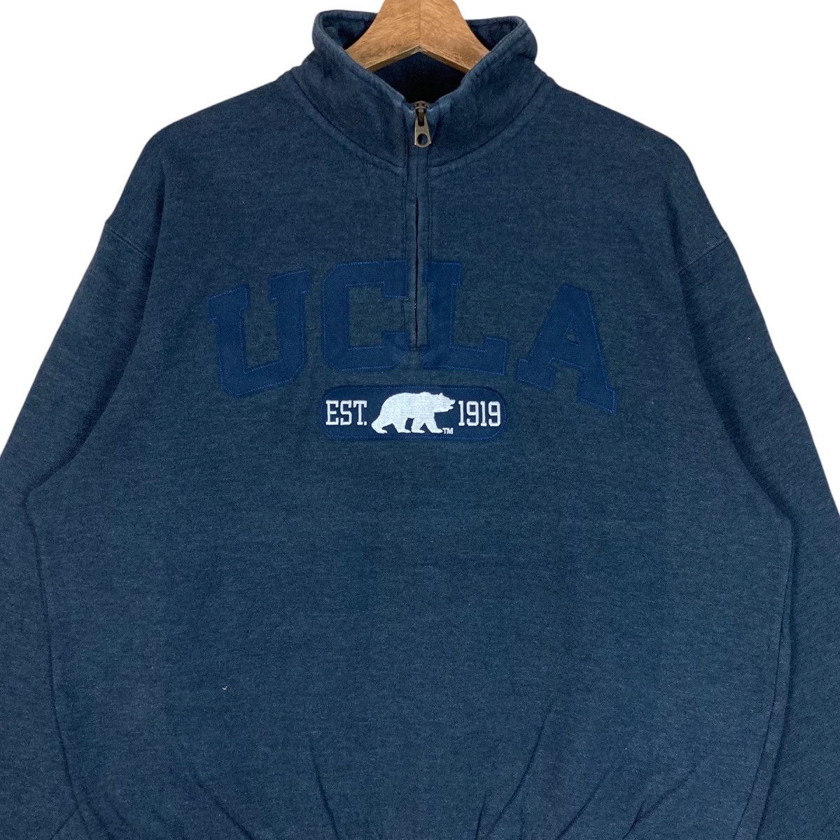 Vintage Vintage Blue 84 Quarter Zip Pullover Jumper Sweatshirt Size US M / EU 48-50 / 2 - 2 Thumbnail