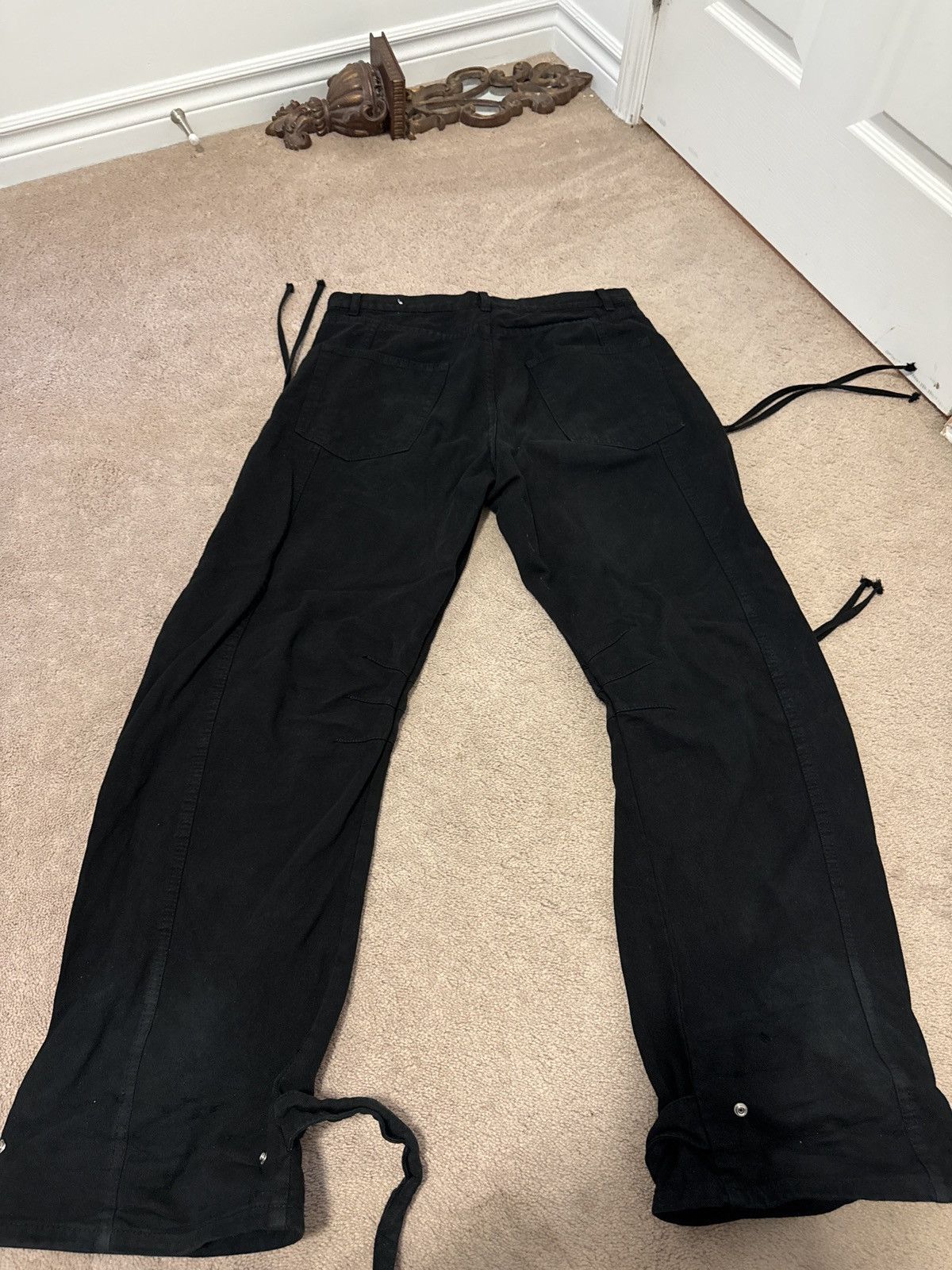 Zara Zara Wide Leg Multi Pocket Cargo Pants Black Size US 34 / EU 50 - 2 Thumbnail
