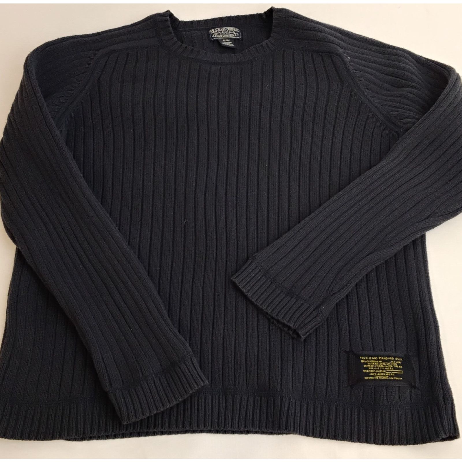 Polo Ralph Lauren Polo Jeans Company Crew Neck Sweater Men's M Navy Blue Size US M / EU 48-50 / 2 - 5 Thumbnail
