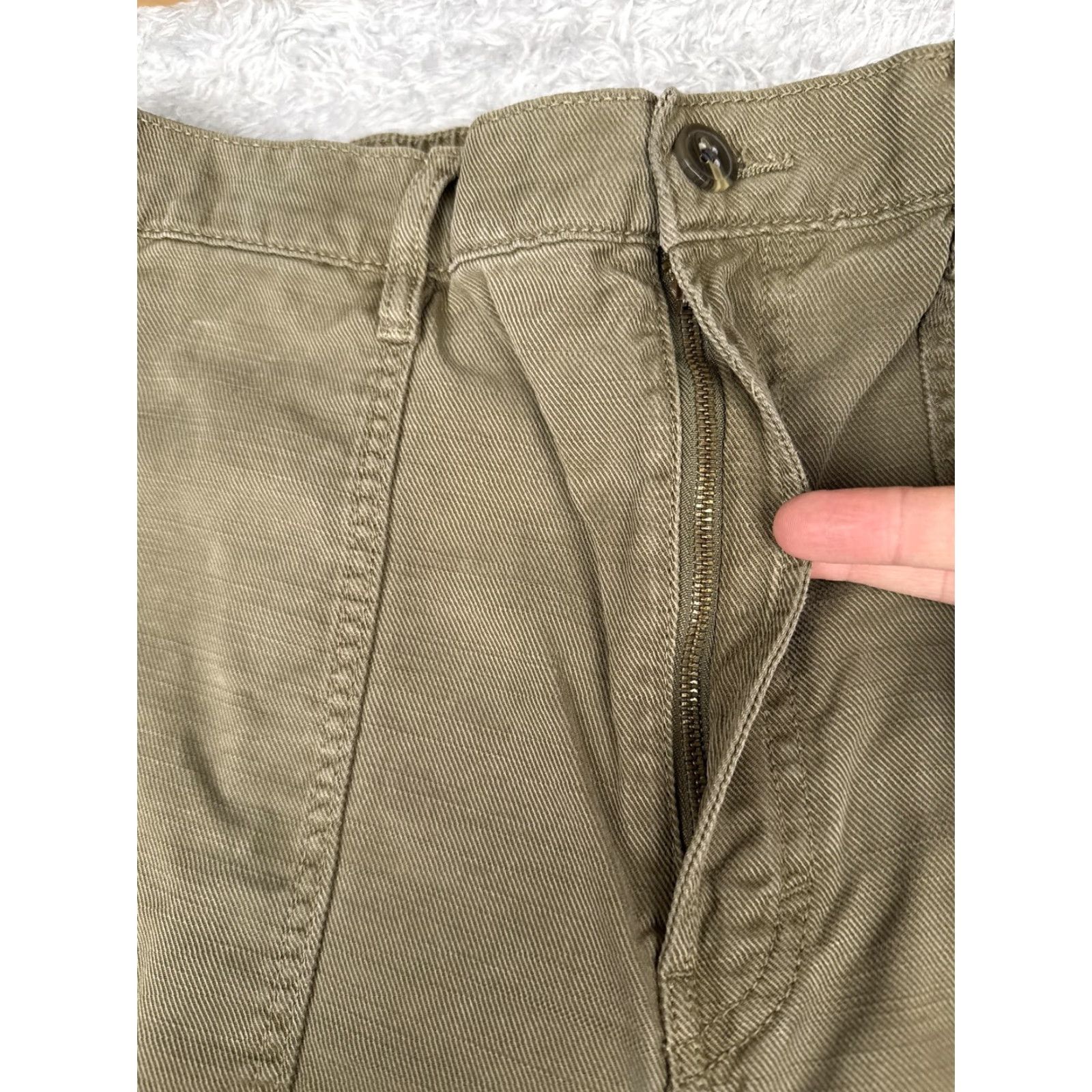 Olive a.n.a A New Approach Pants Womens 16 Olive Green Wide Leg Utility Tencel Blend Size 38" / US 16 / IT 52 - 5 Thumbnail