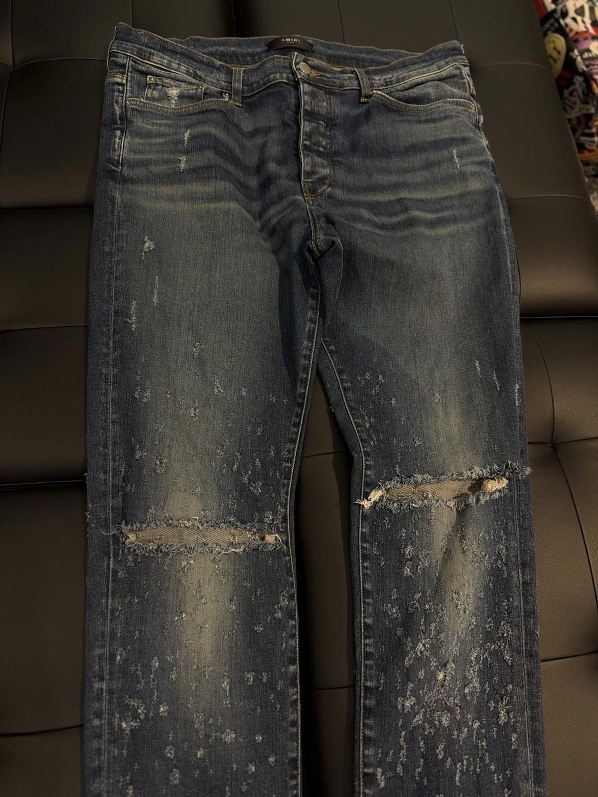 Amiri Size 38 - Amiri Blue Ripped Leg Jeans Quick Shipping Size US 38 / EU 54 - 5 Thumbnail