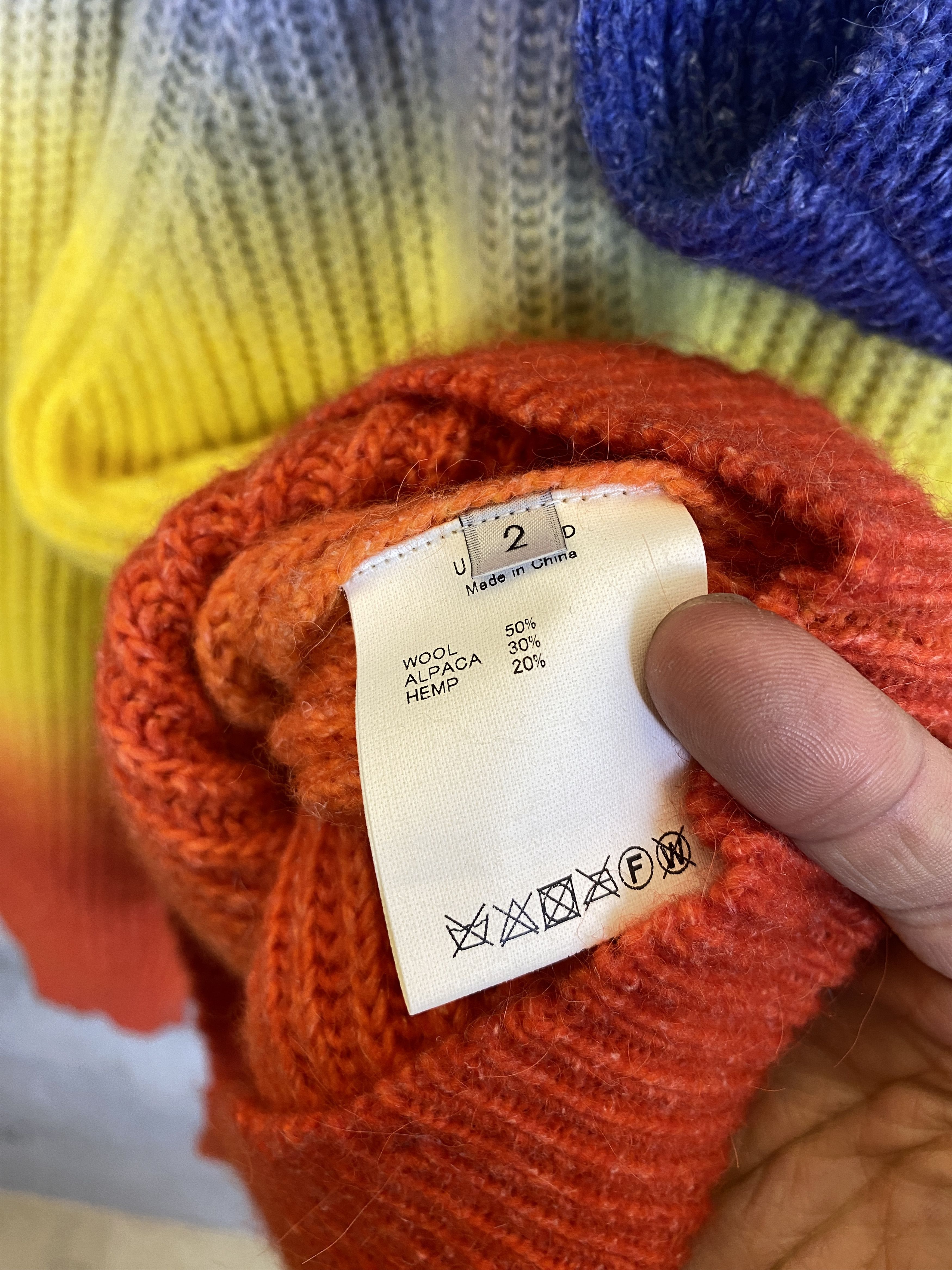 Unused Union x Unused Tri-Color Wool Alpaca Blend Knit Hoodie Size US M / EU 48-50 / 2 - 7 Thumbnail