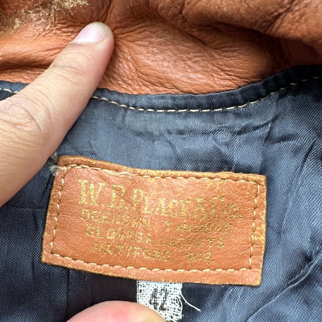 Vintage VINTAGE 70s WB Place & Co Deerskin Leather Coat Jacket Mens 42 Large Brown Overcoat Leather Coat Mens 42 Brown Mens Size US XS / EU 42 / 0 - 4 Thumbnail