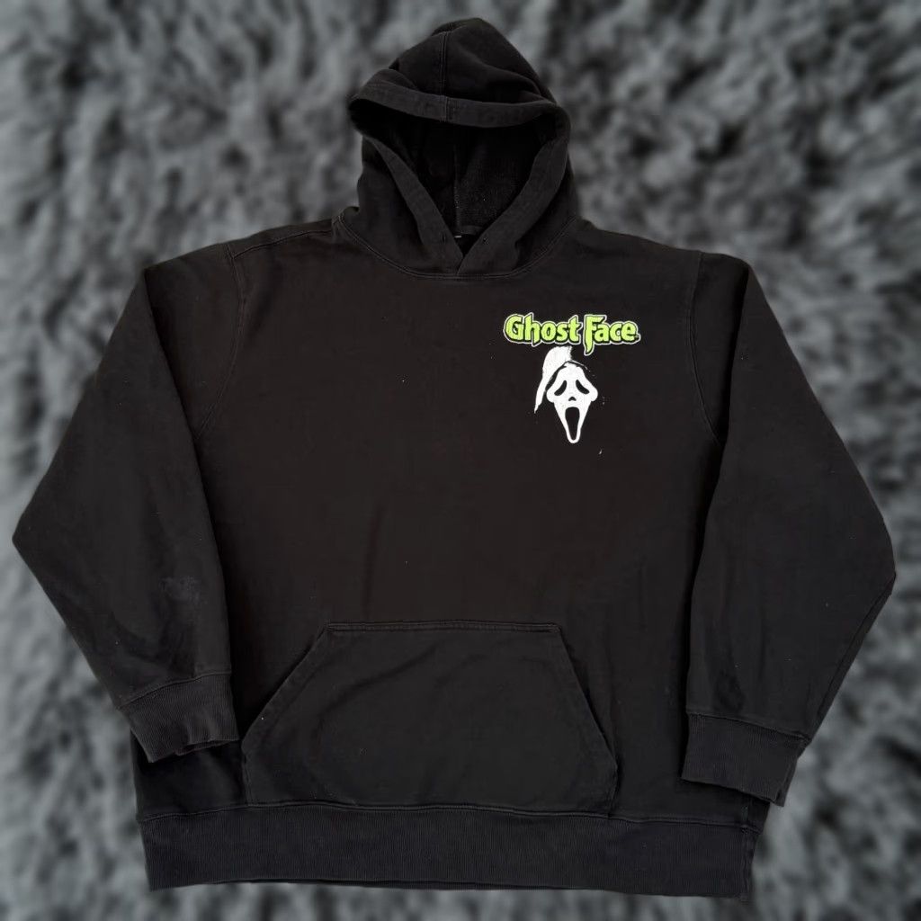 Vintage Scream Ghost Face Sweatshirt Mens 3XL Black Hoodie Graphic Long Sleeve Movie Size US XXL / EU 58 / 5 - 1 Thumbnail