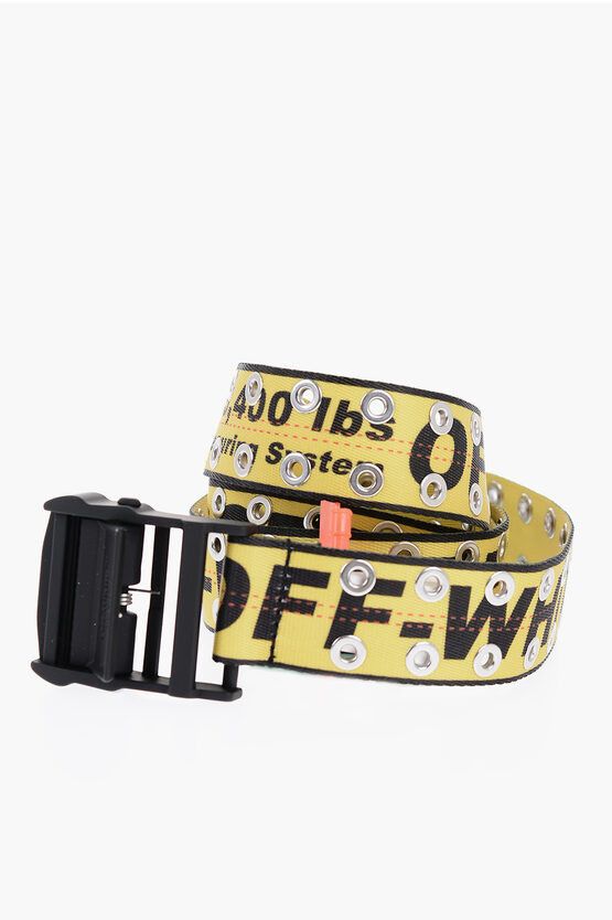 Off-White o1y0225 Size : OS / Logo Fabric Belt in Yellow/Black Size ONE SIZE - 1 Thumbnail