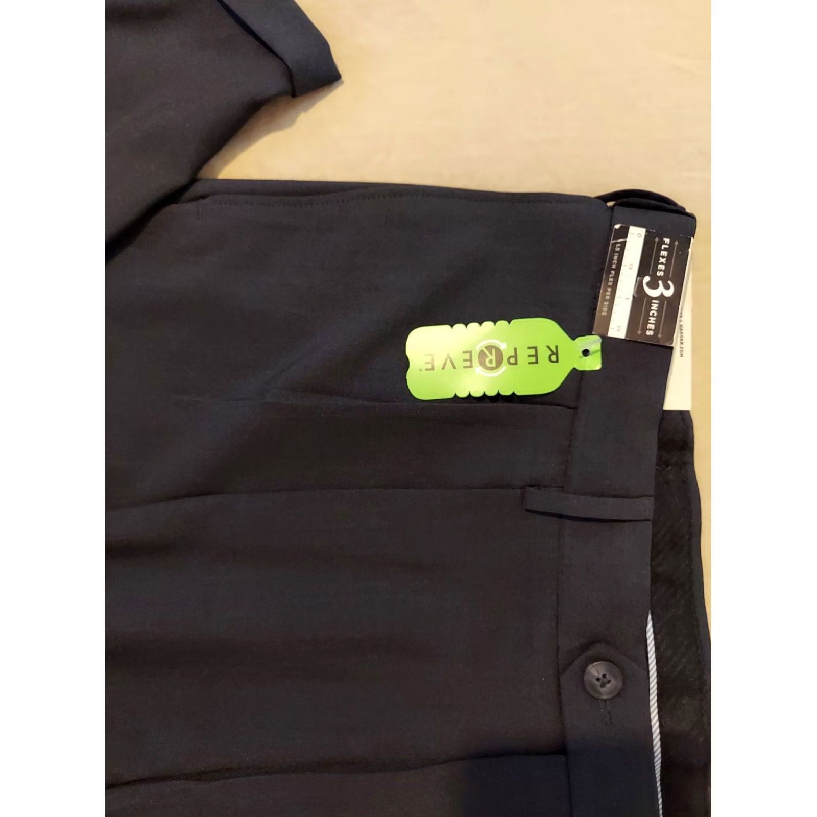 Haggar Haggar Dress Pants Mens 40x32 Black Cotton Regular Trousers Chino Slack Style Size US 40 / EU 56 - 6 Thumbnail