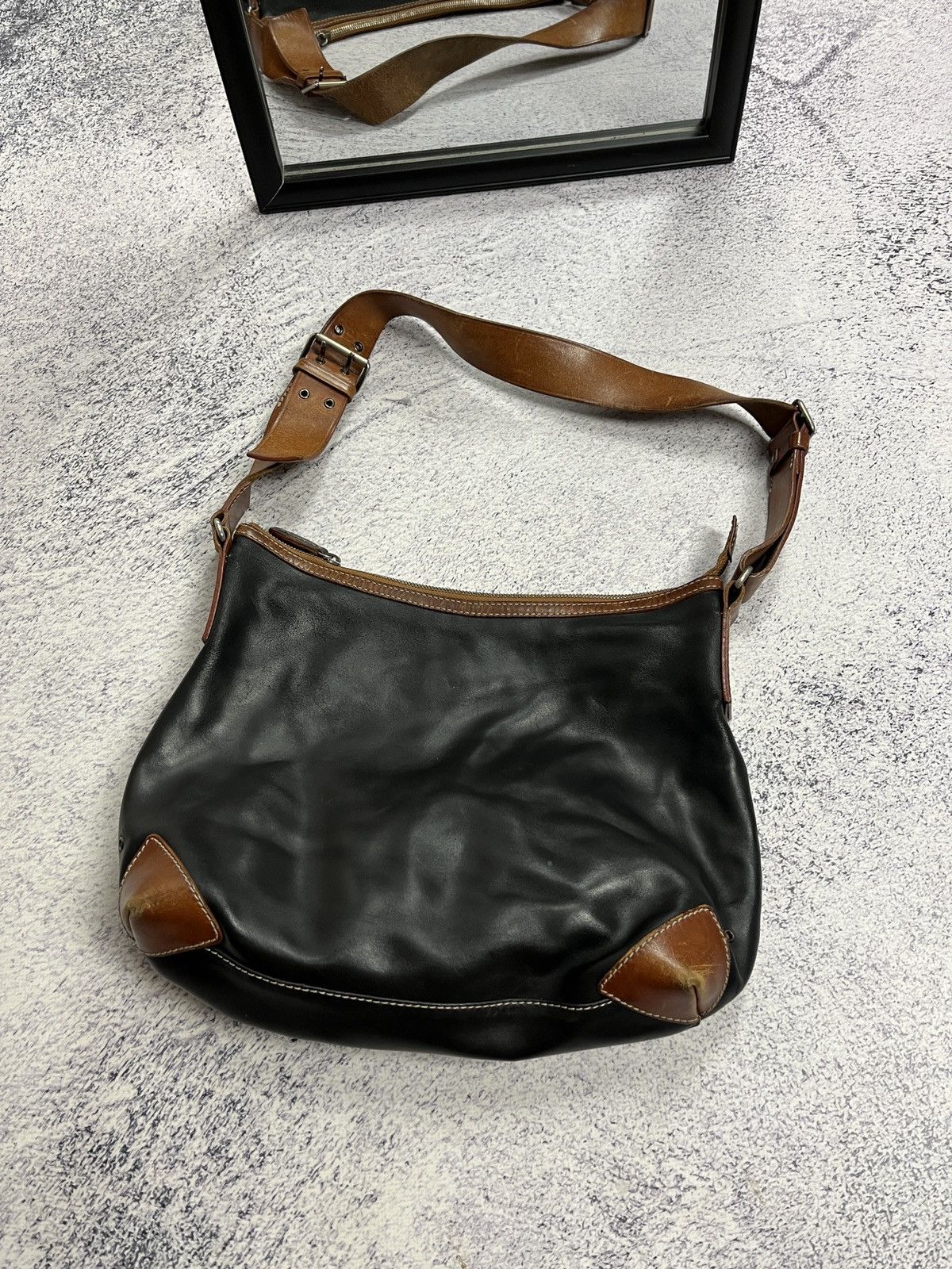 Genuine Leather × Vintage Vintage Francesco Biasa Genuine Split Leather Shoulder Bag Size ONE SIZE - 2 Thumbnail