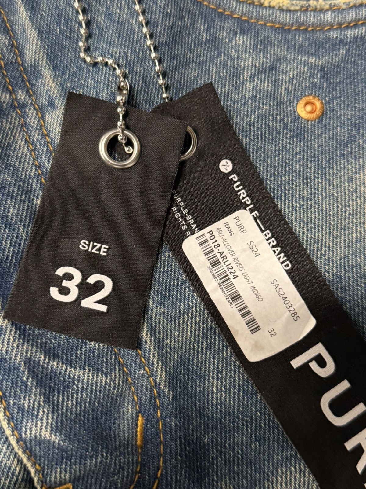 Purple Brand Purple Brand Repair Rivets Jeans - Black Label Size US 32 / EU 48 - 2 Thumbnail