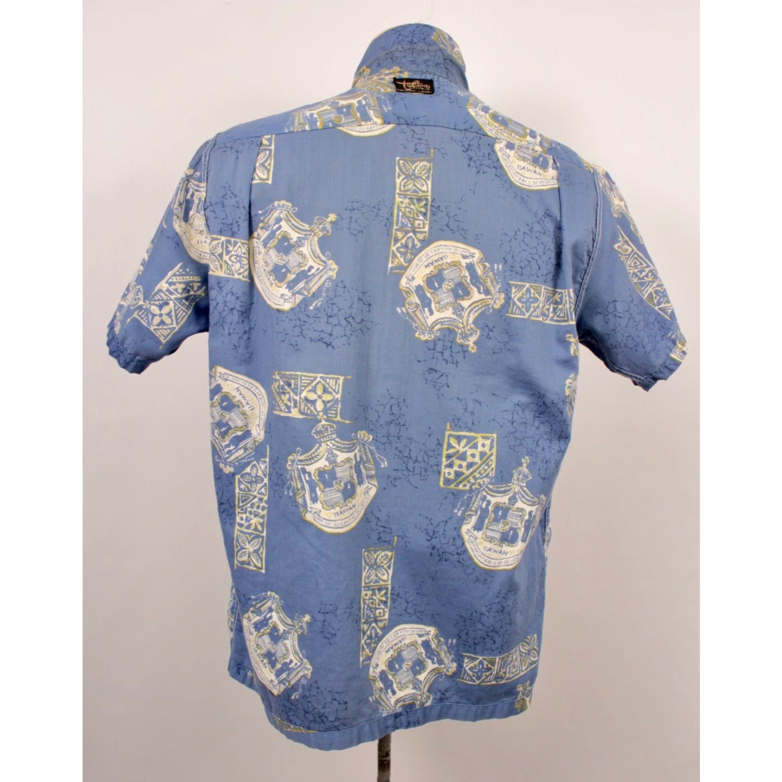 Catalina VINTAGE Men’s VTG 50s 60s Blue Hawaiian State Seal Print Shirt M 1960s Talina Size US M / EU 48-50 / 2 - 3 Thumbnail