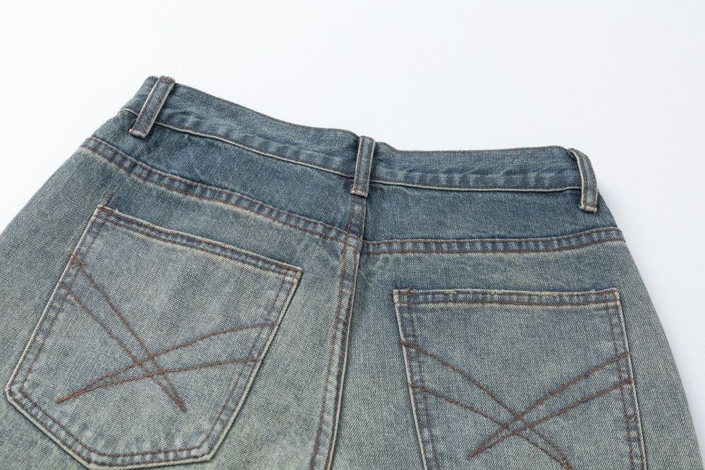 Jean Retro punk washed distressed ripped jeans for men Size US 32 / EU 48 - 5 Thumbnail