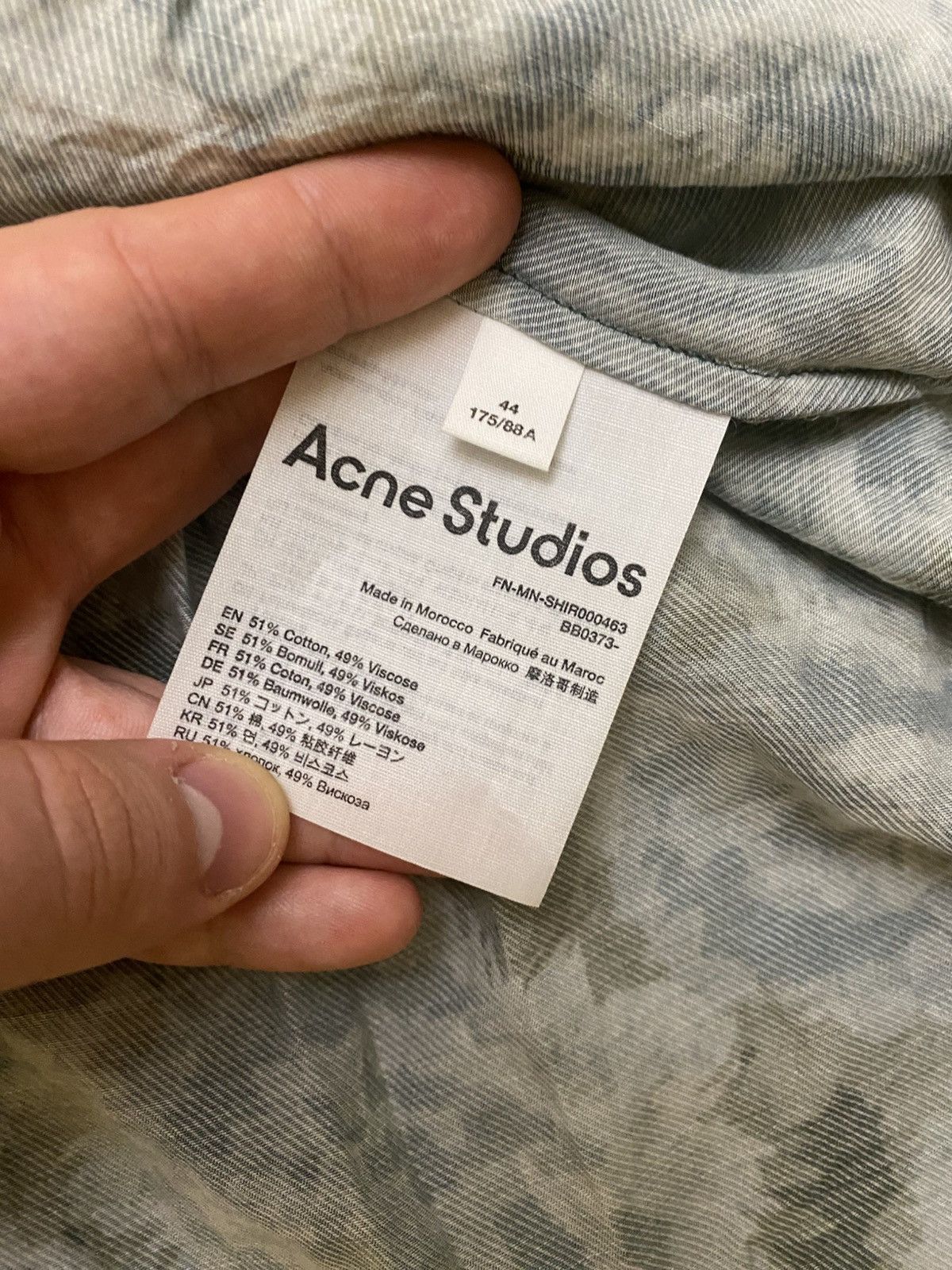 Acne Studios Acne Studios Printed Green Abstract Collares Shirt Size 44 S Size US S / EU 44-46 / 1 - 6 Thumbnail