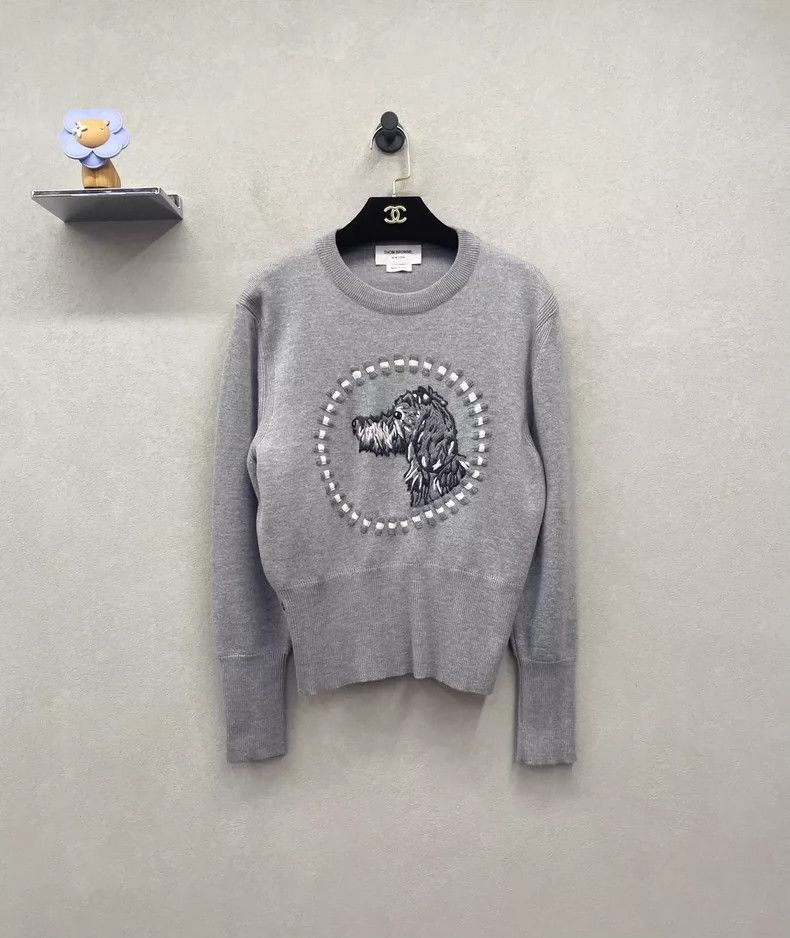 Thom Browne Thom Browne Grey Schnauzer sweater for puppy Size US S / EU 44-46 / 1 - 1 Thumbnail