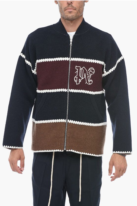 Zipped Wool MONOGRAM Cardigan