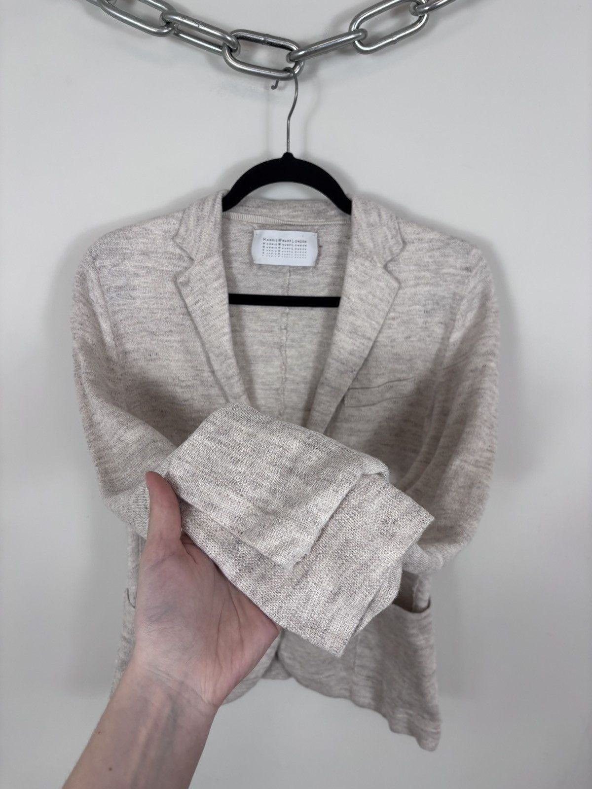 Harris Wharf London Harris Wharf London Women’s Textured Beige Blazer Jacket Size M / US 6-8 / IT 42-44 - 11 Thumbnail